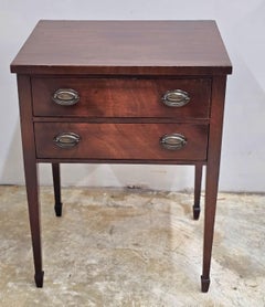 1940s Handley Johnson Handley Federal Mahogany Two-Drawer Side Table