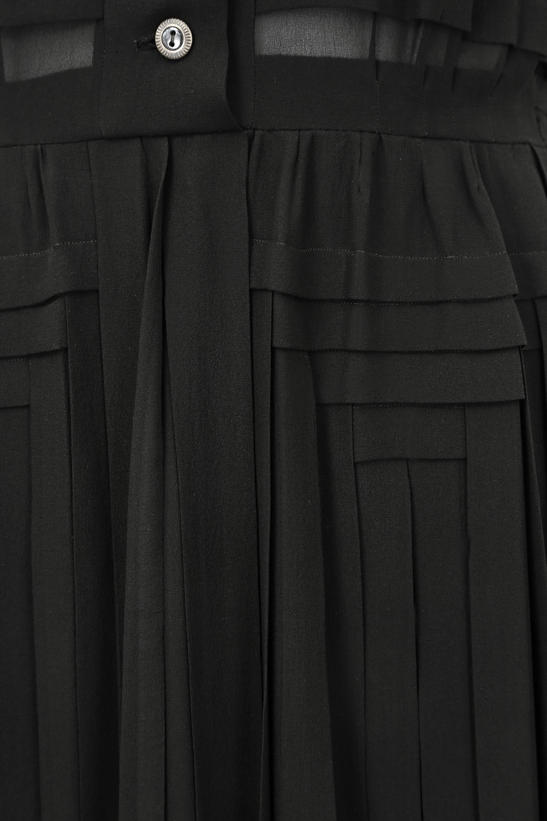 1940s Haute Couture Black Silk Dress For Sale 1