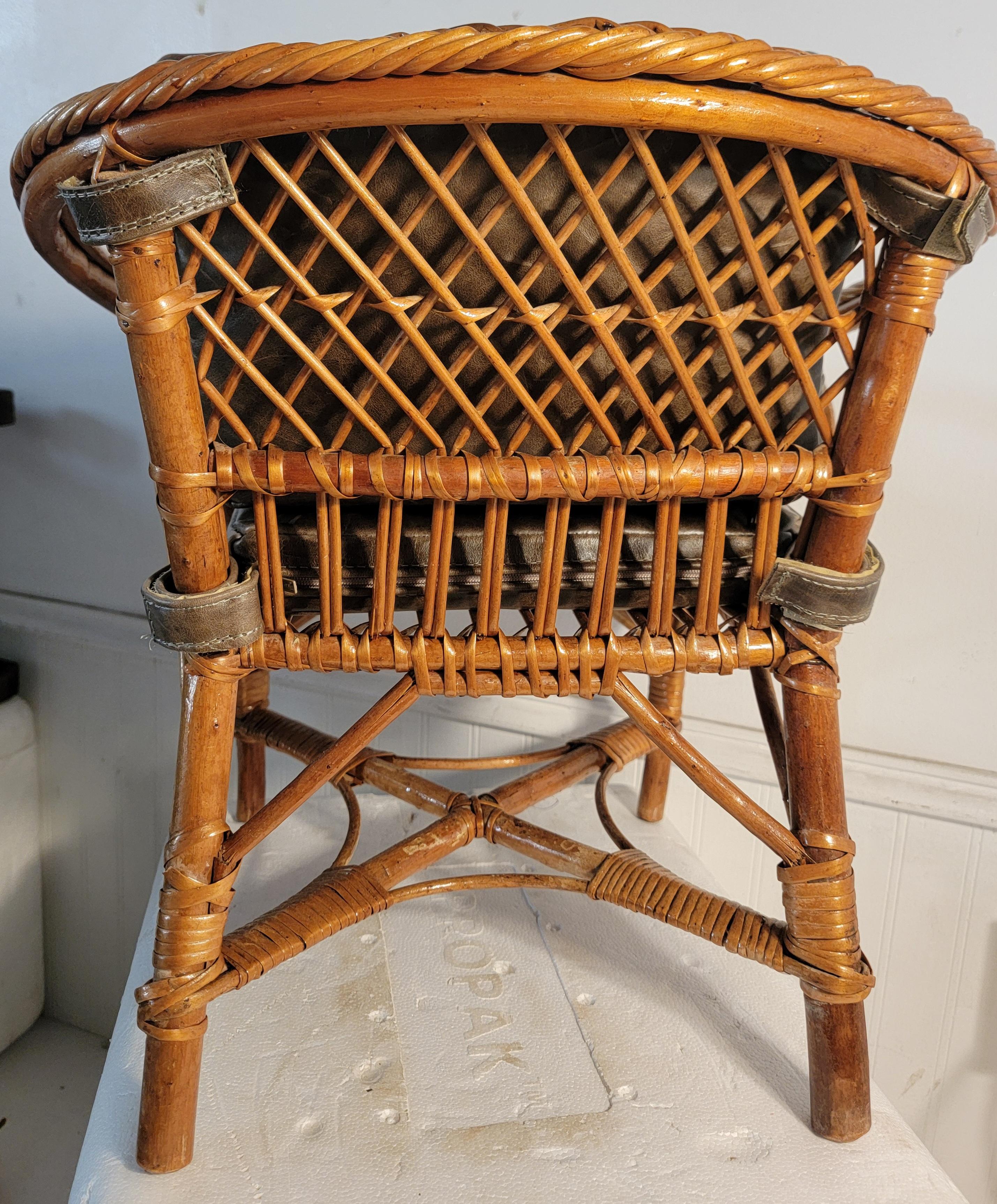 Bambou 1940s Haywood Wakefield Rattan  Child & Child en vente
