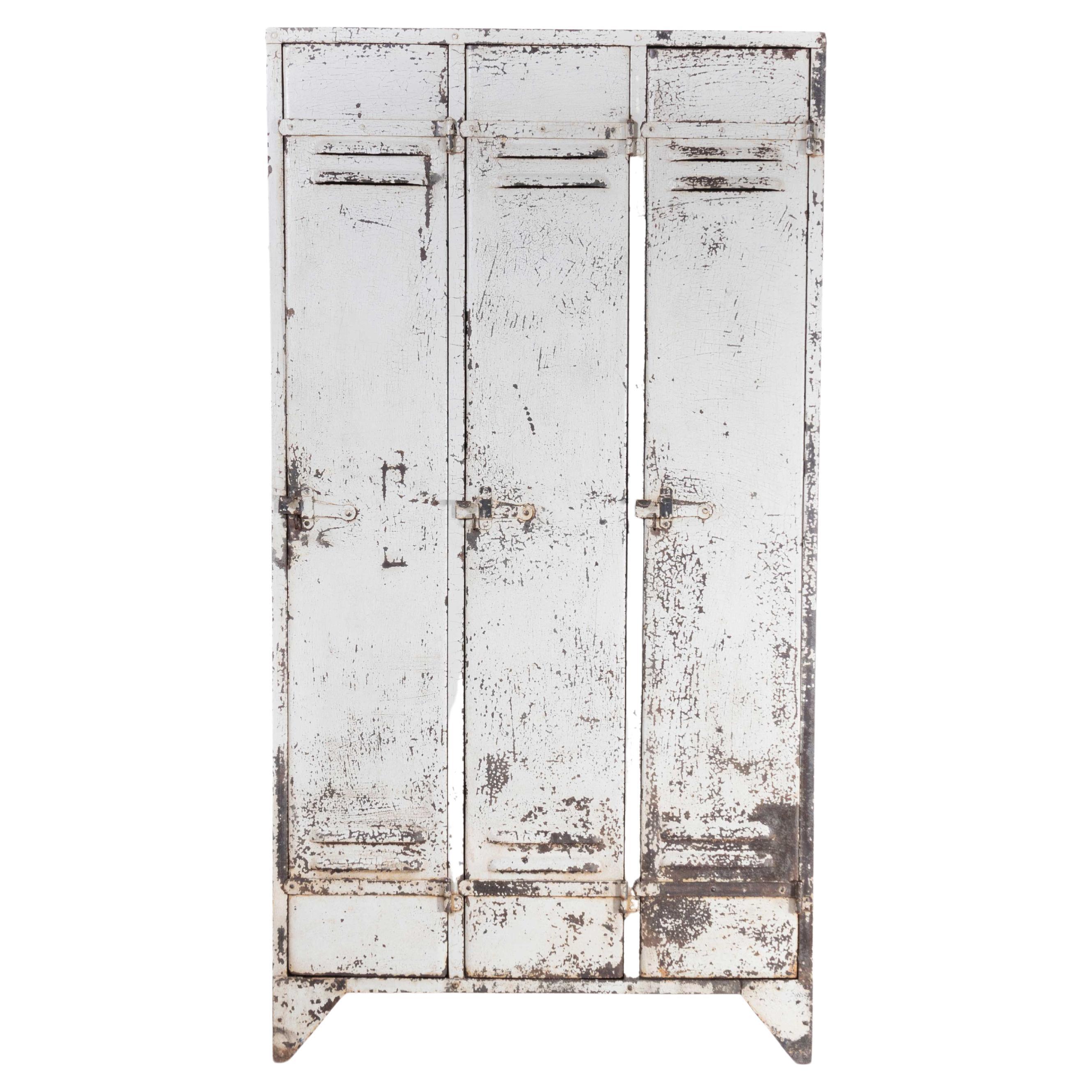 1940s Heavy Duty French Steel Industrial Locker