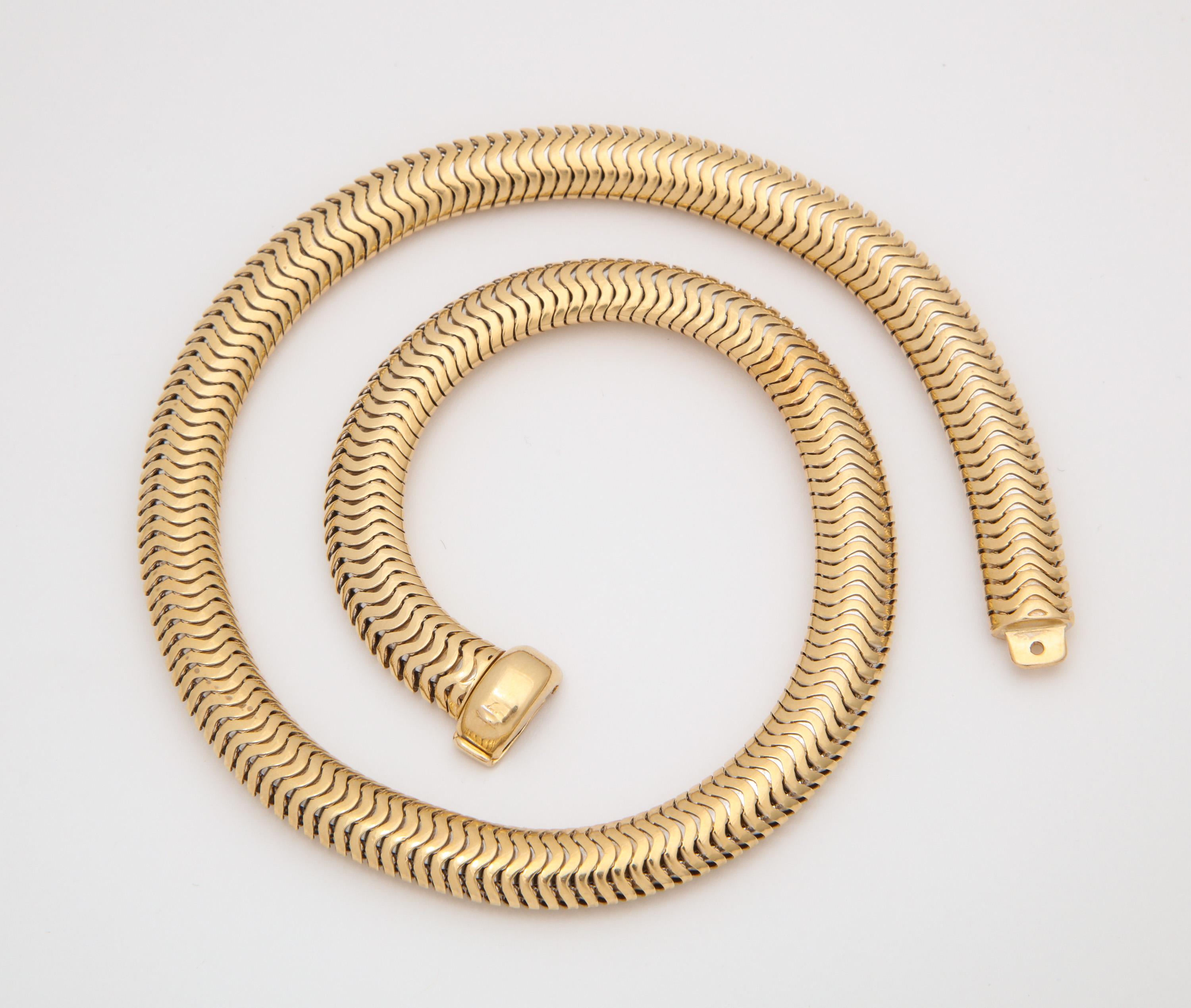 snake style gold necklace