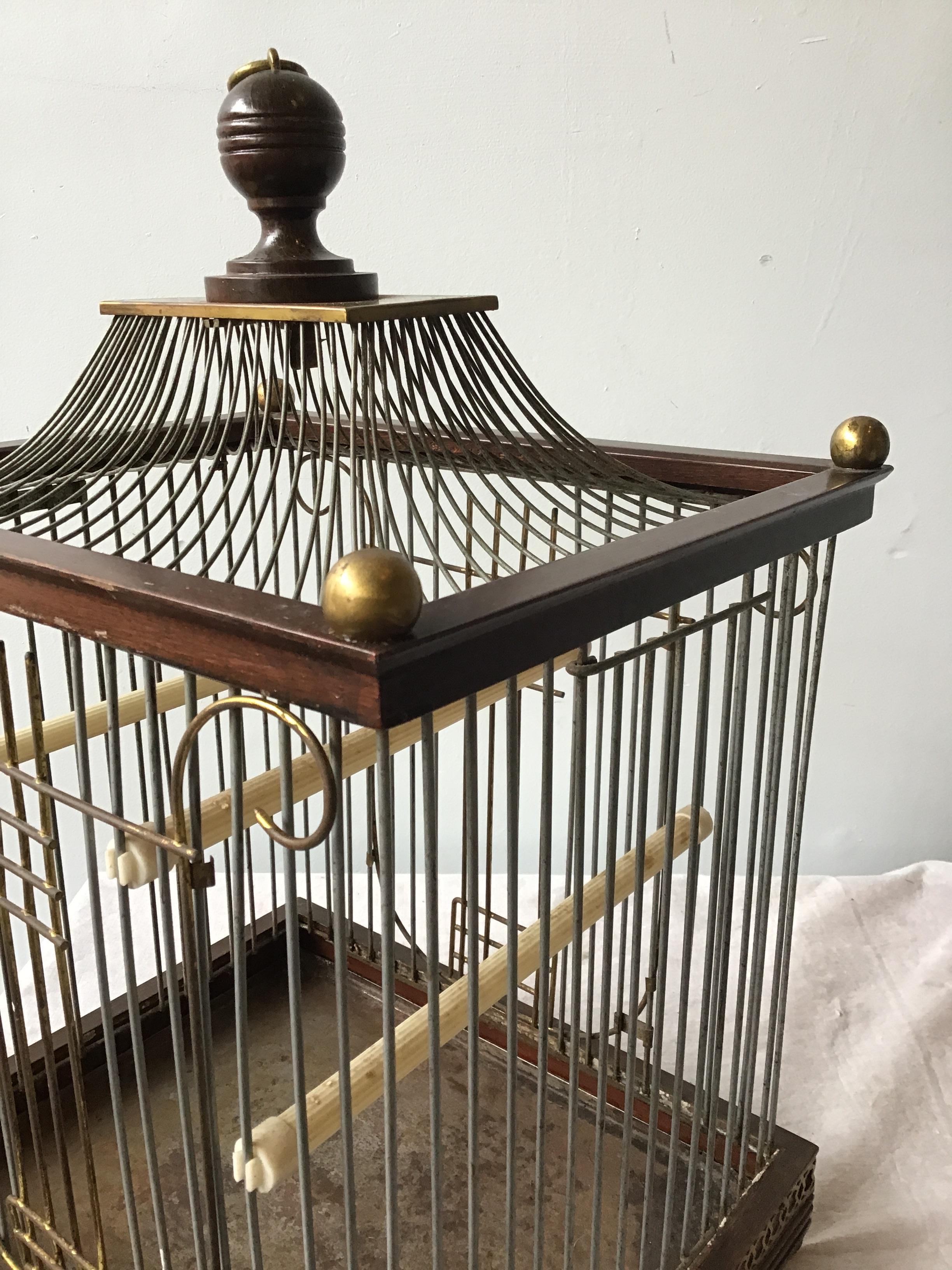 Mid-20th Century 1940s Hendryx Pagoda Bird Cage