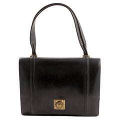 Hermes Black Lizard Vintage Shoulder Bag For Sale at 1stDibs