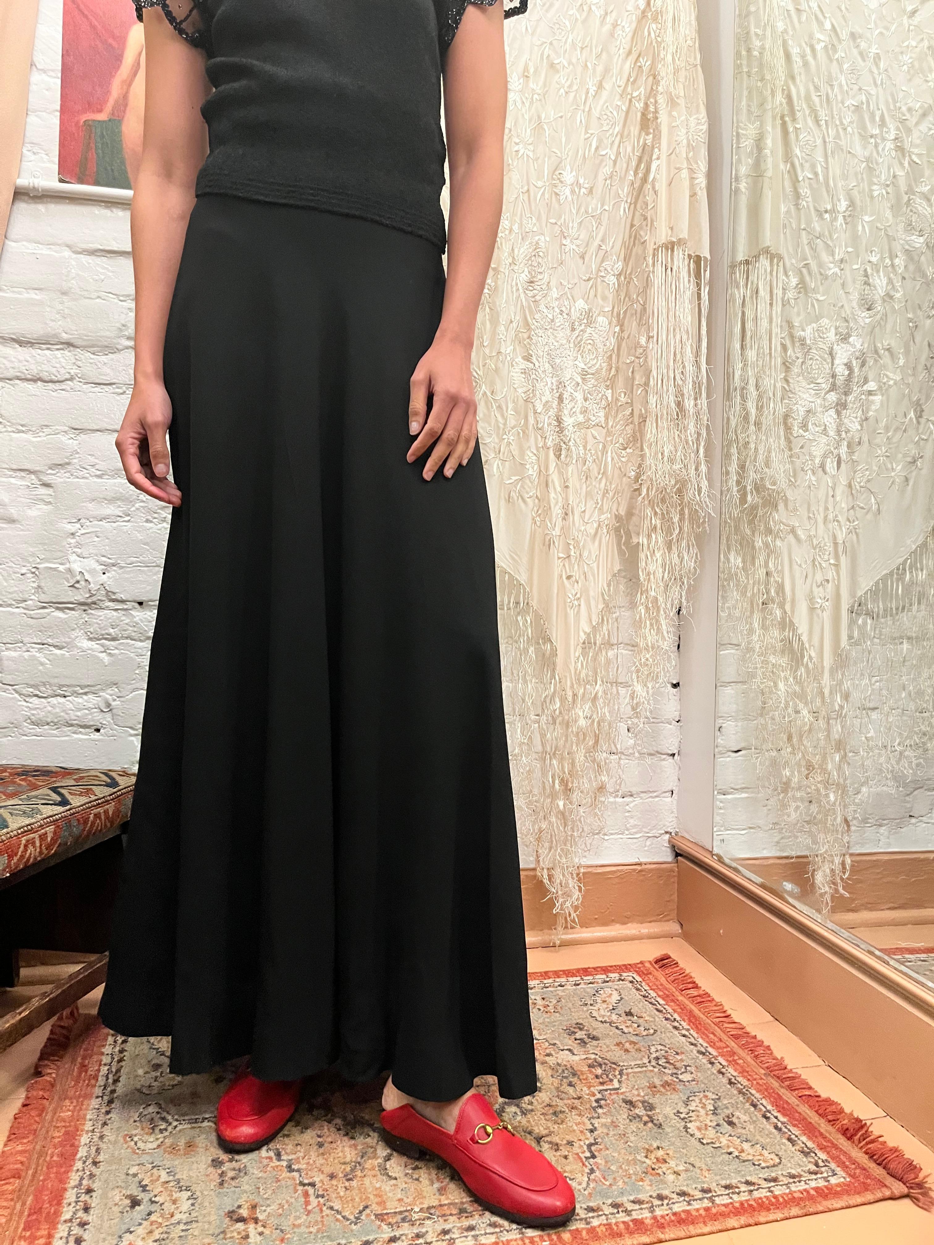 Black 1940's High Waisted Skirt For Sale