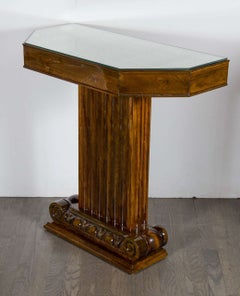 1940s Hollywood Fluted Walnut Console by Lorin Jackson for Grosfeld House
