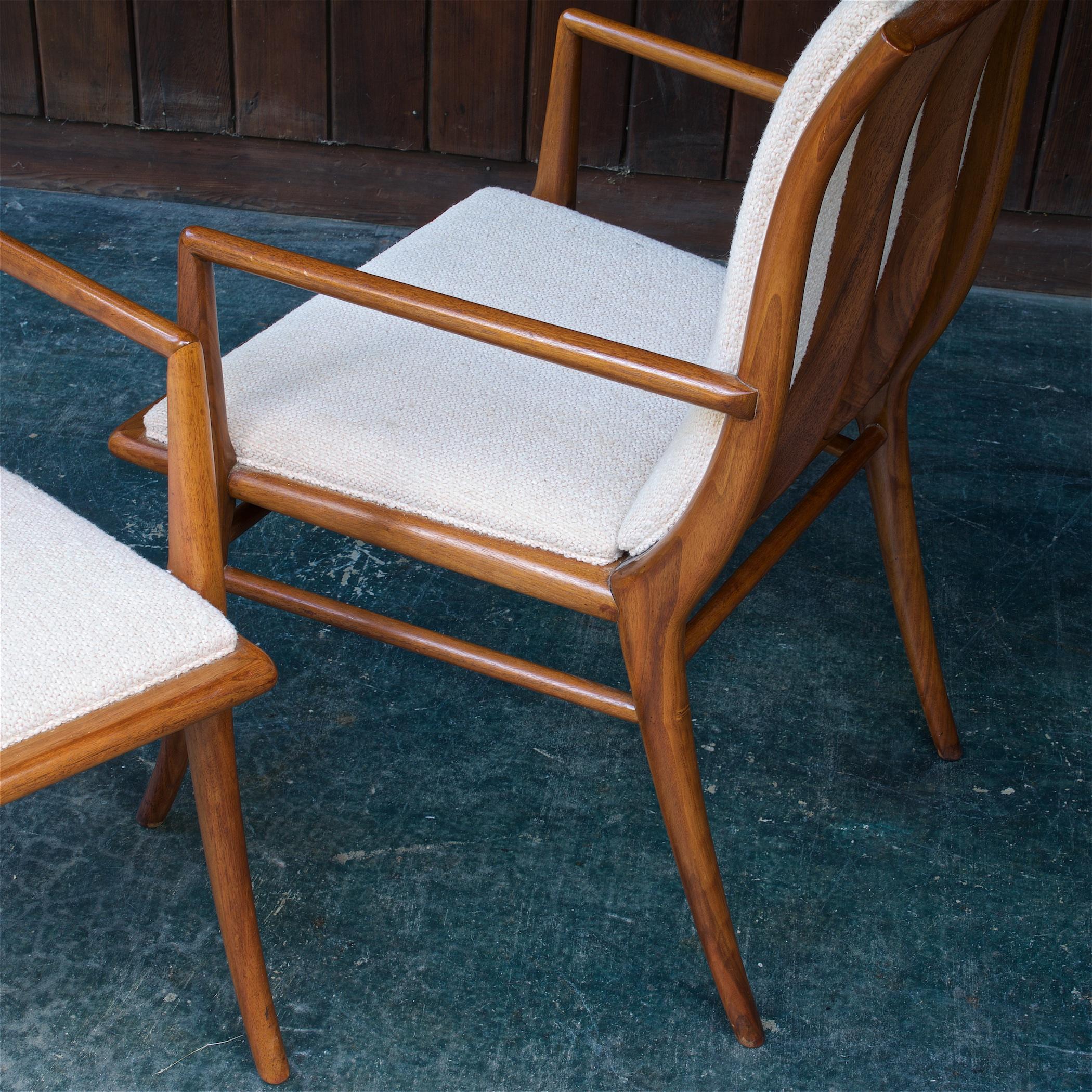 Mid-20th Century Terence Harold Robsjohn-Gibbings Upholstered Dining Armchairs Vintage Midcentury