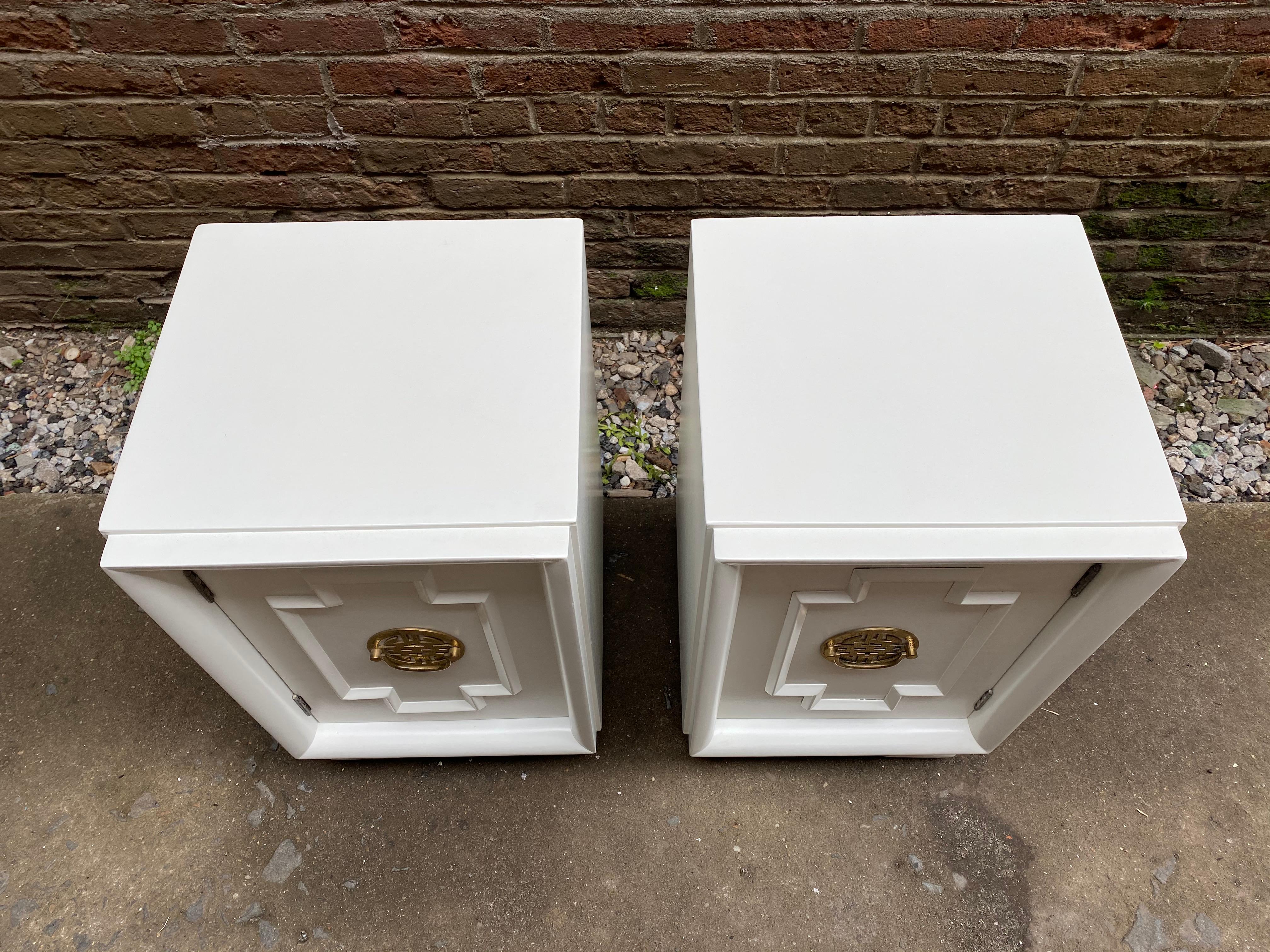 Mid-20th Century 1940s Hollywood Regency Asian Inspired End Tables