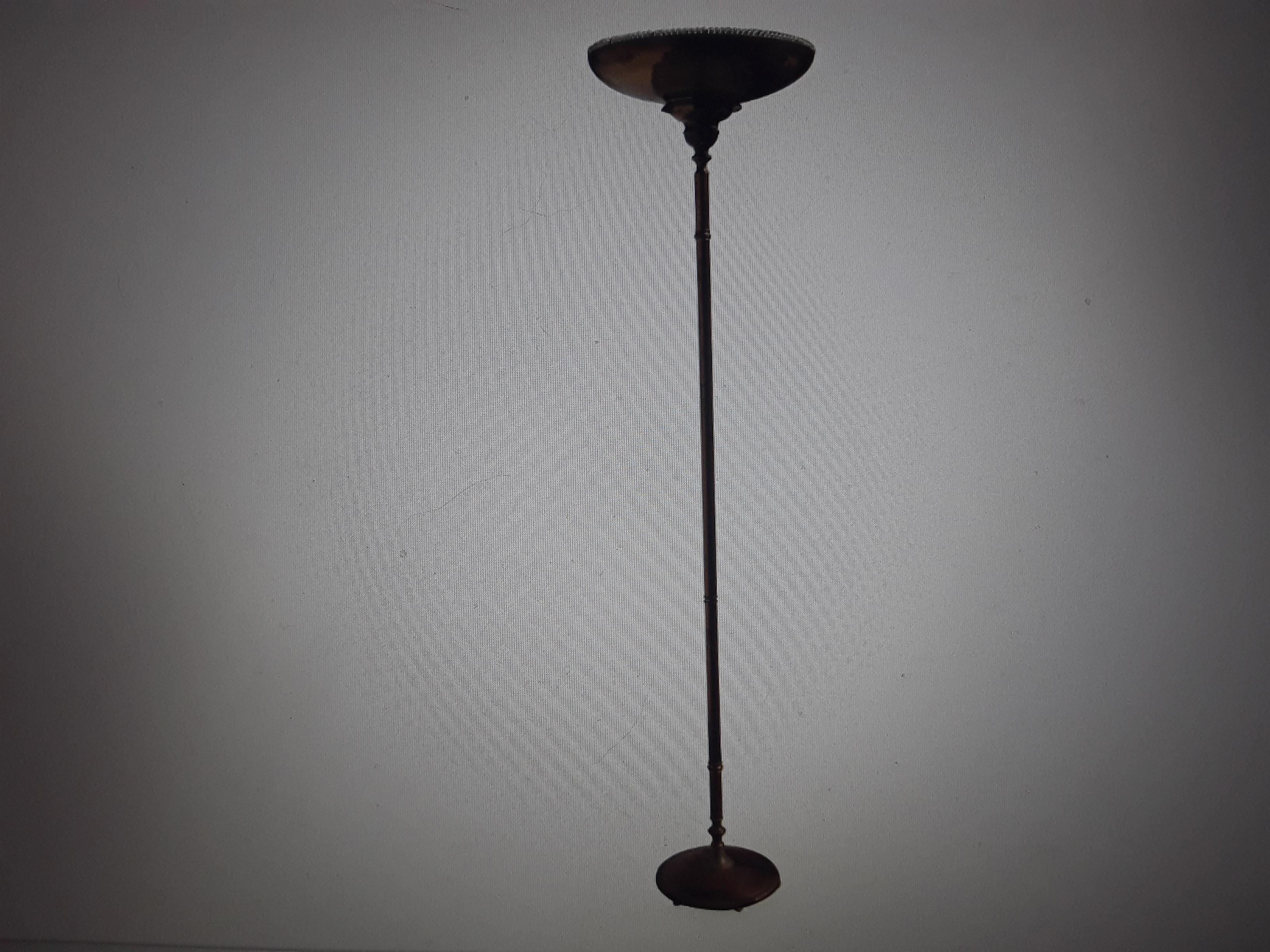 1940s Hollywood Regency  Lámpara de pie latón/bronce/cristal atrib. Banci Firenza en venta 3