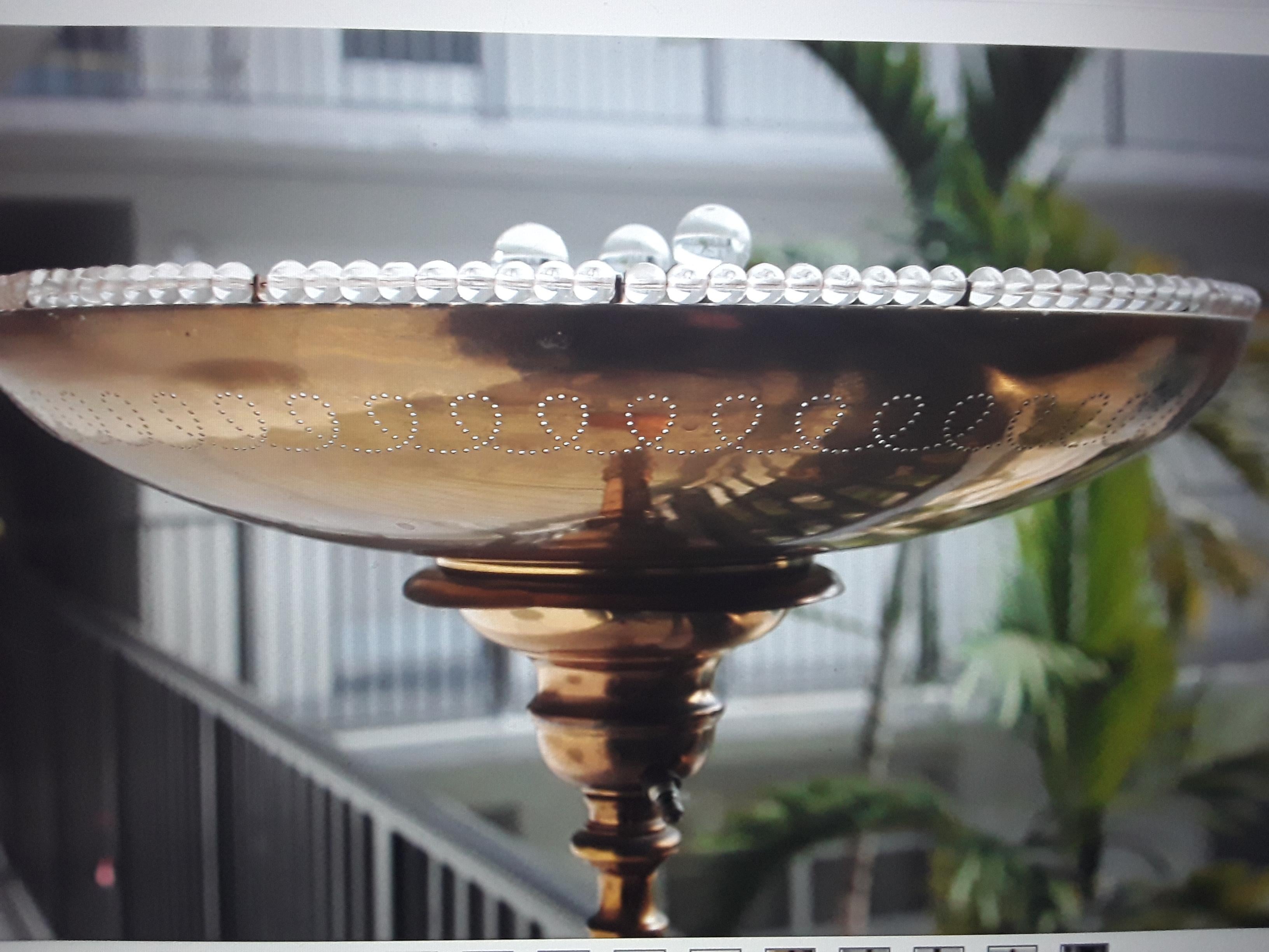 1940s Hollywood Regency  Brass/ Bronze/Crystal Floor Lamp attrib. Banci Firenza For Sale 4
