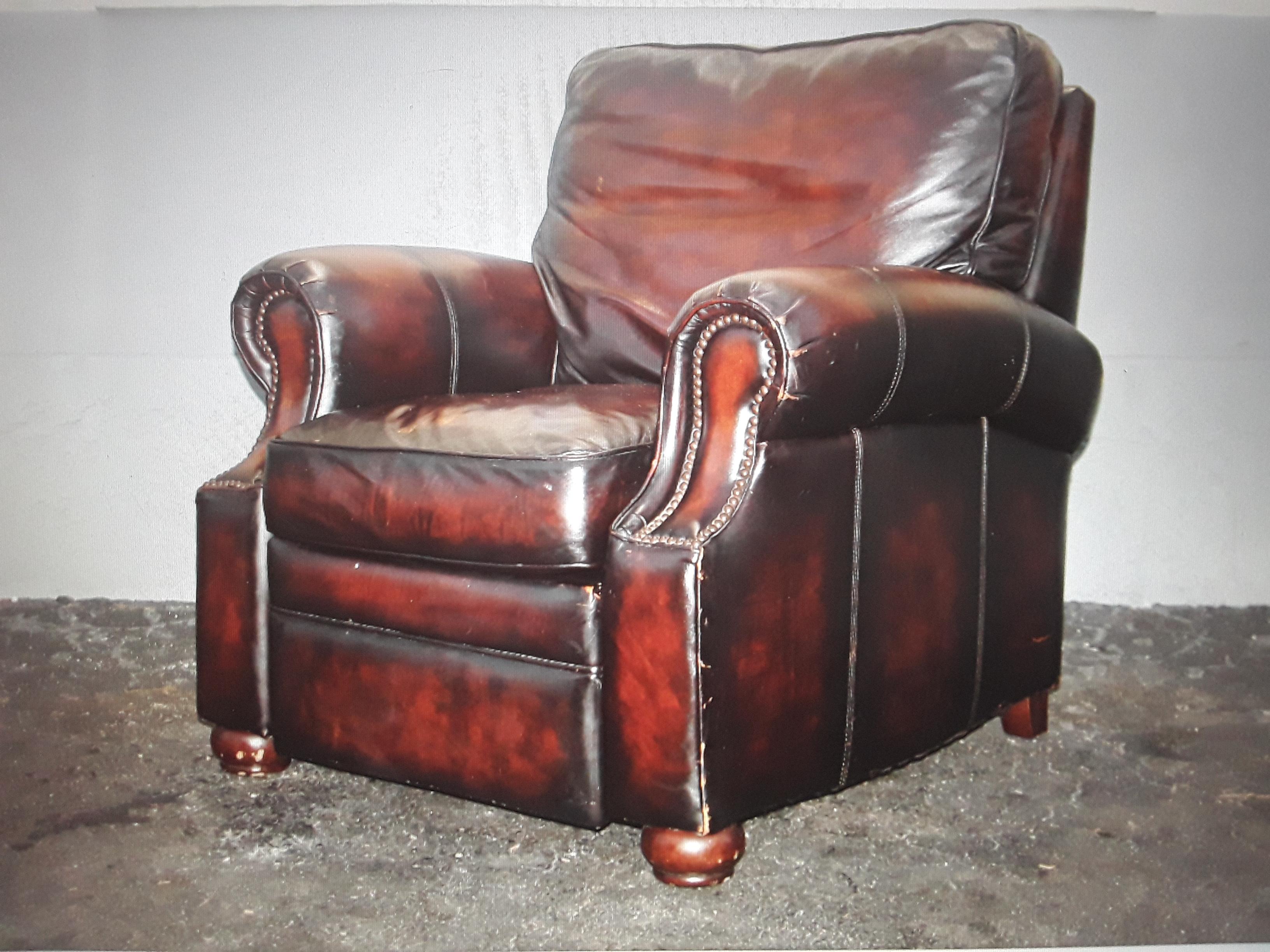 1940's Hollywood Regency Brown Lambskin Leather Lounge Chair by Bernhardt 10