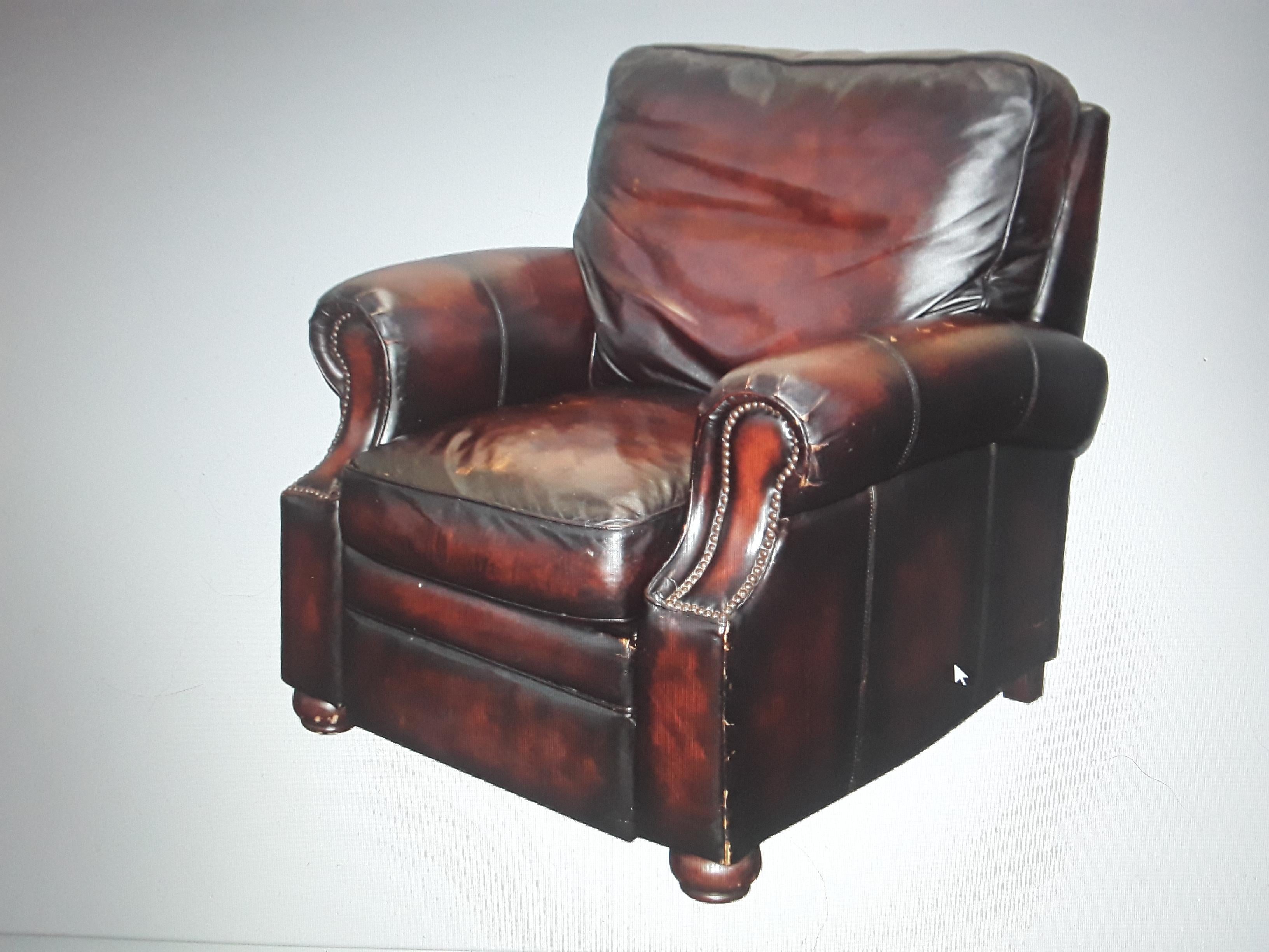 1940's Hollywood Regency Brown Lambskin Leather Lounge Chair by Bernhardt 11