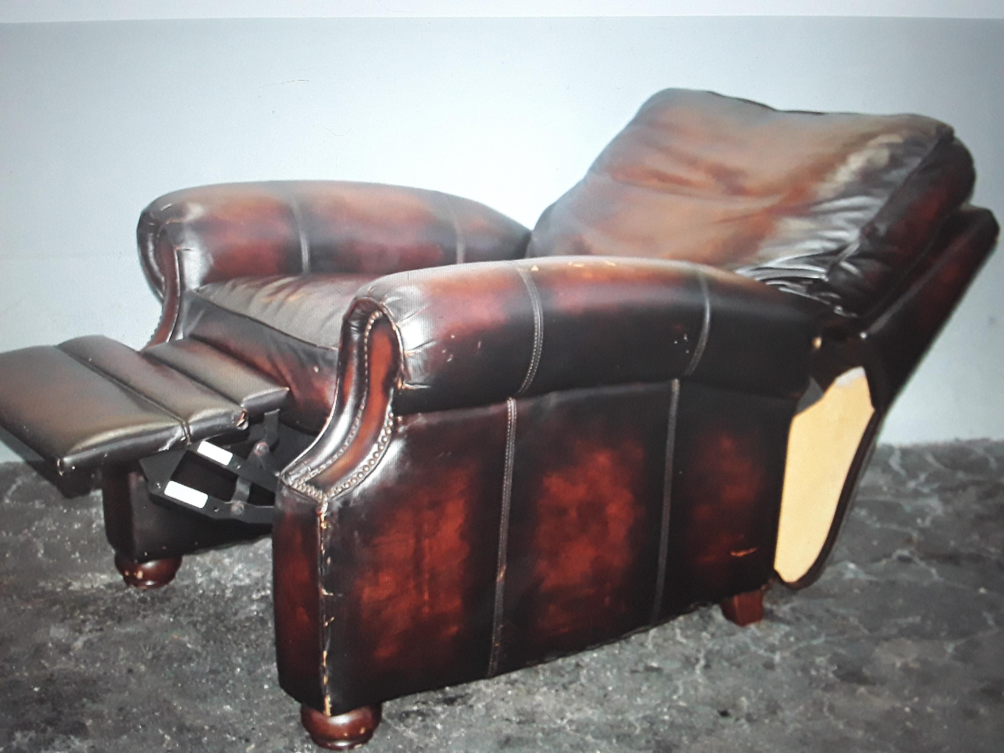 1940's Hollywood Regency Brown Lambskin Leather Lounge Chair by Bernhardt 3