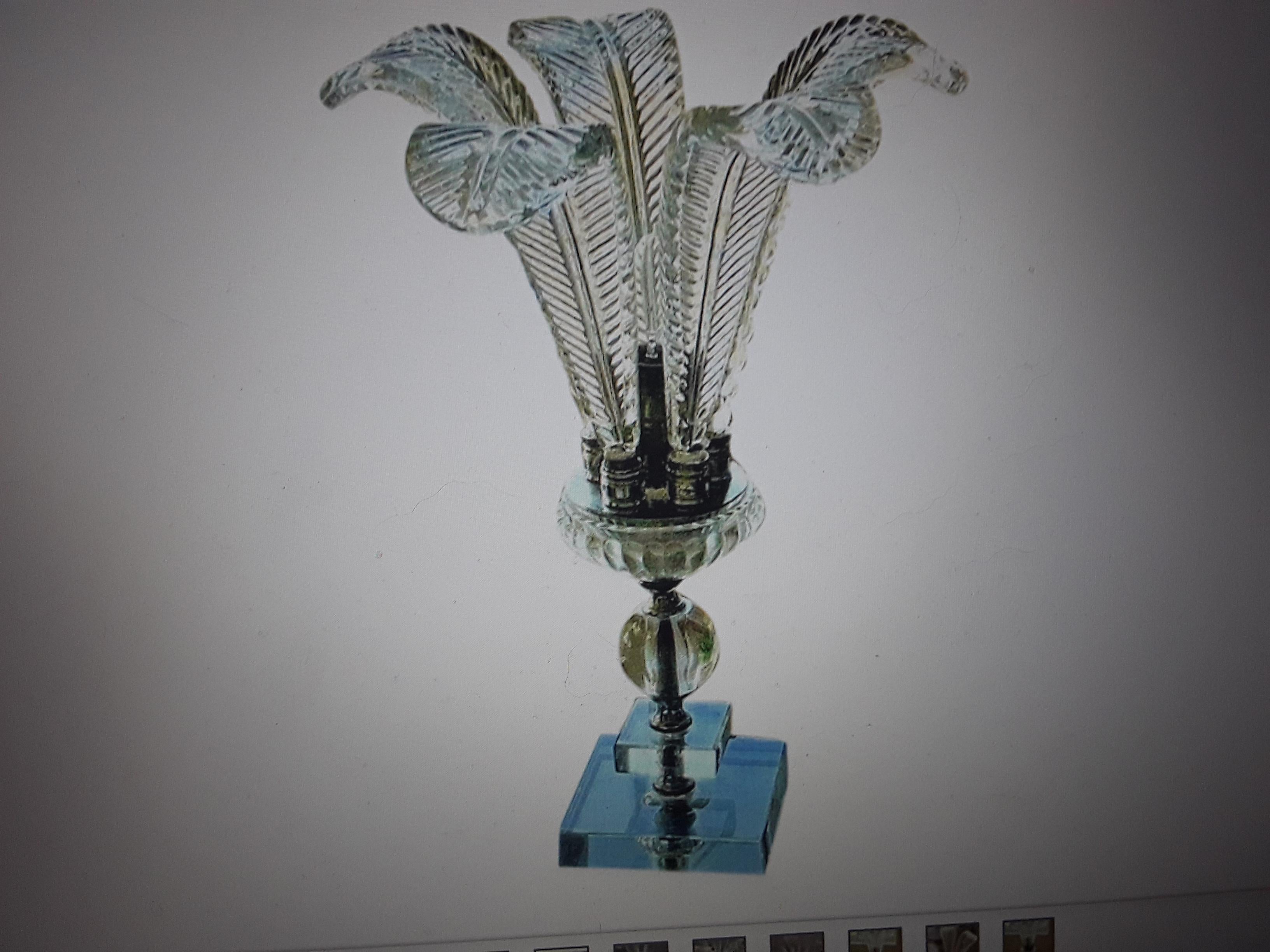1940's Hollywood Regency Crystal Plume Feather Table Lamp. Beautiful collectable For Sale 5