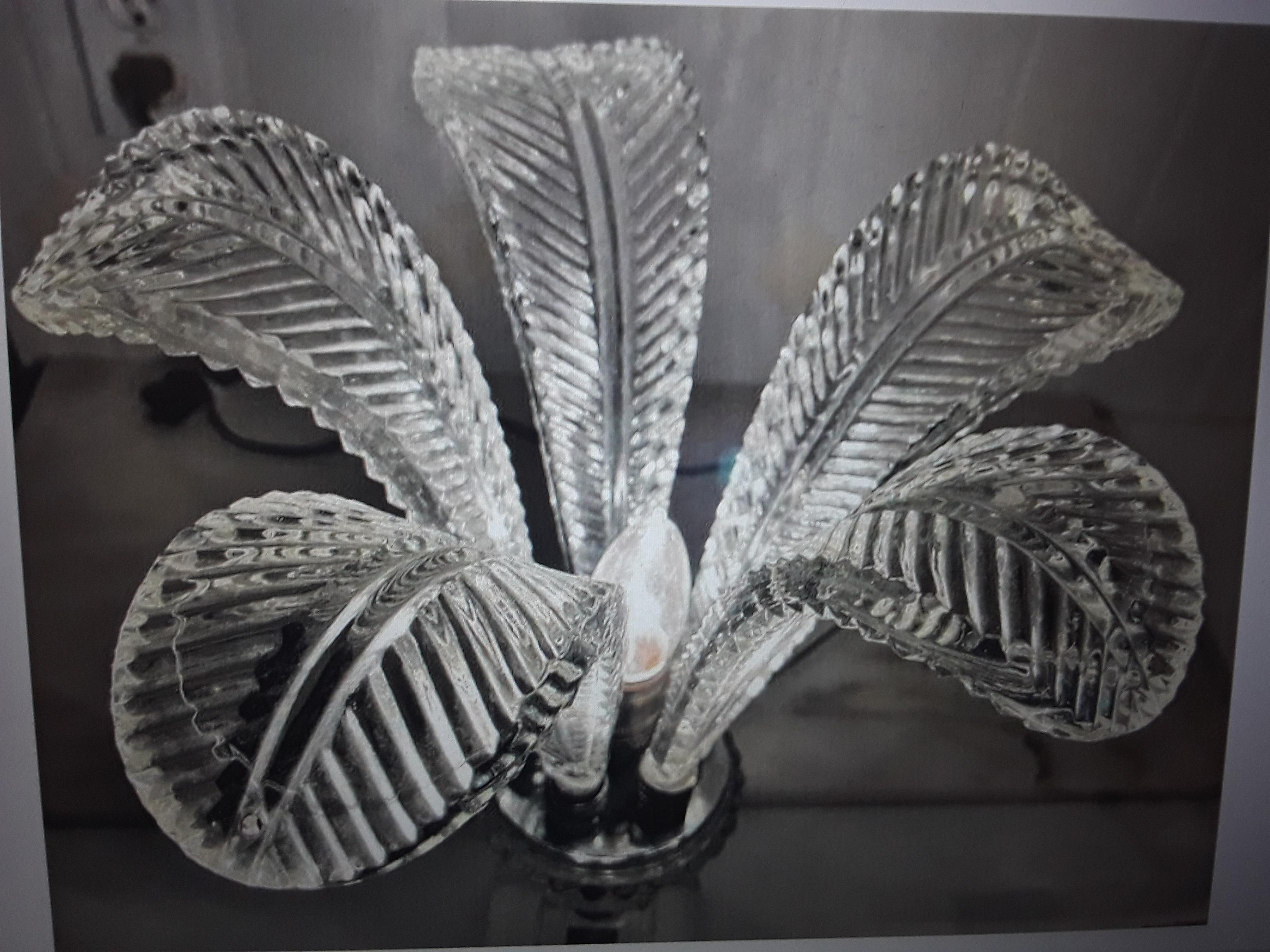 Mid-20th Century 1940's Hollywood Regency Crystal Plume Feather Table Lamp. Beautiful collectable For Sale