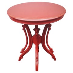 Vintage 1940's Hollywood Regency Original Red Color Occasional/ Accent/ Side Table