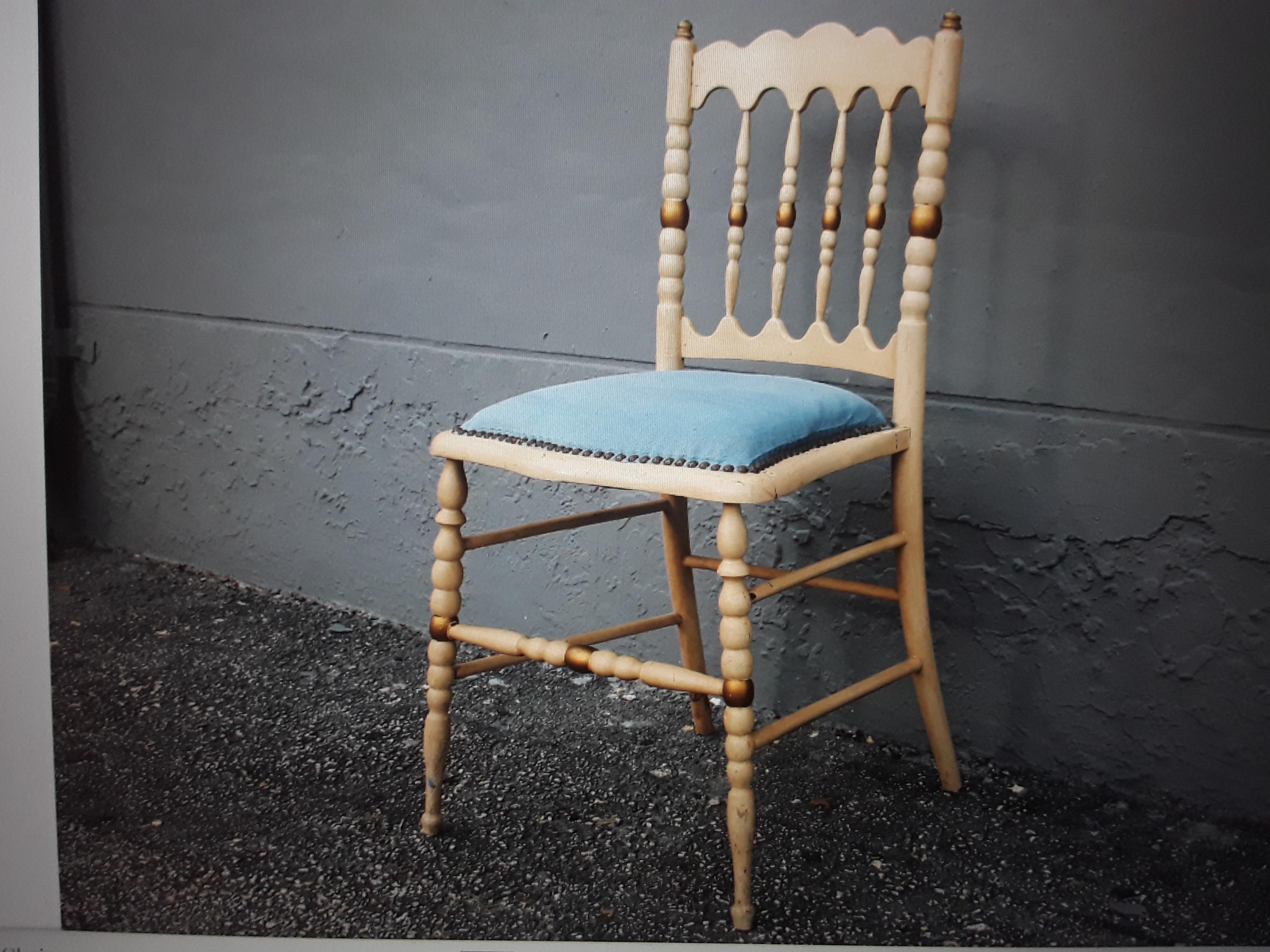 Wood 1940's Hollywood Regency Patinated Occasional/ Side Chair For Sale