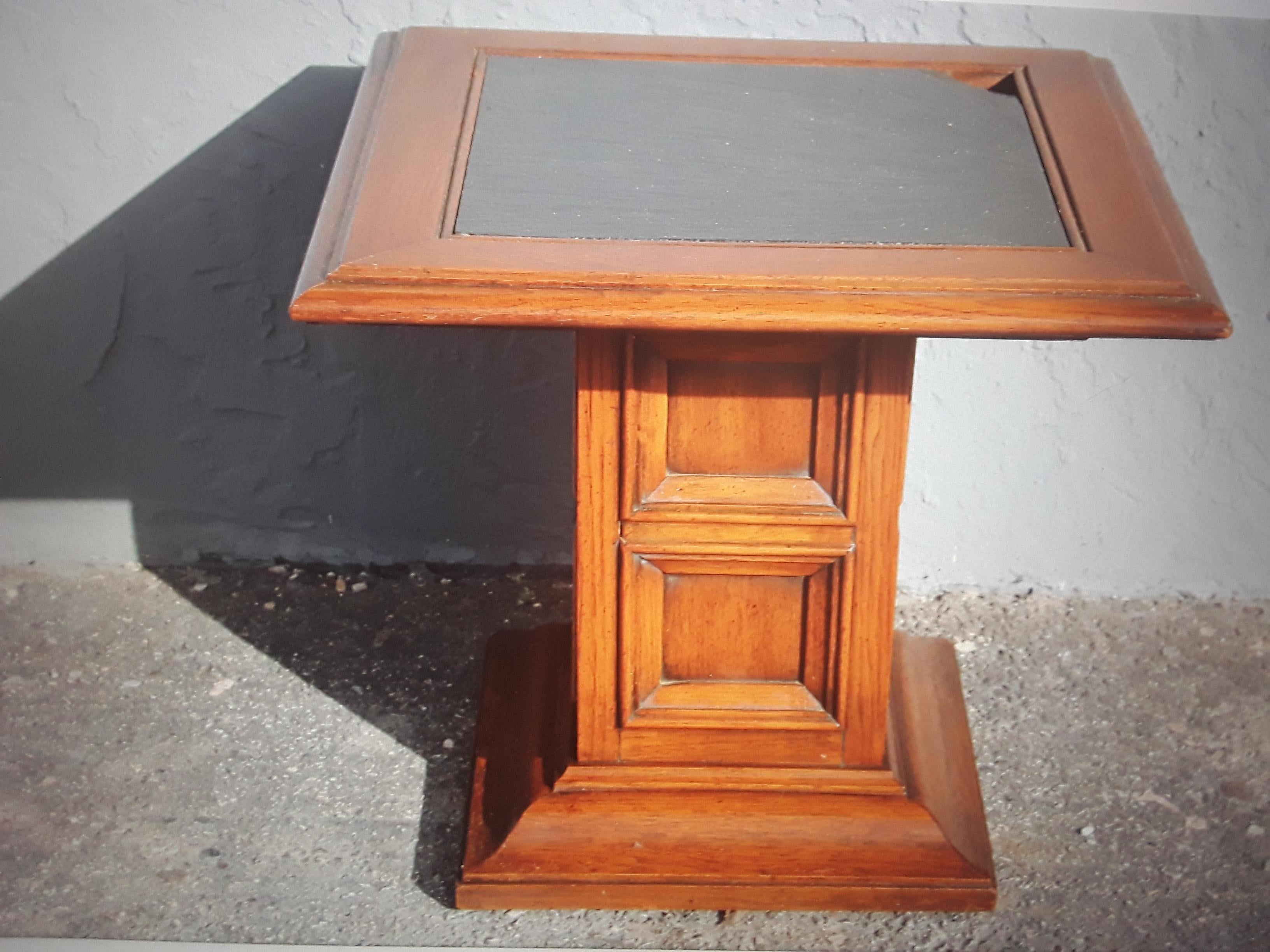 1940's Hollywood Regency Slate Stone Topped Accent/ Side Table For Sale 2
