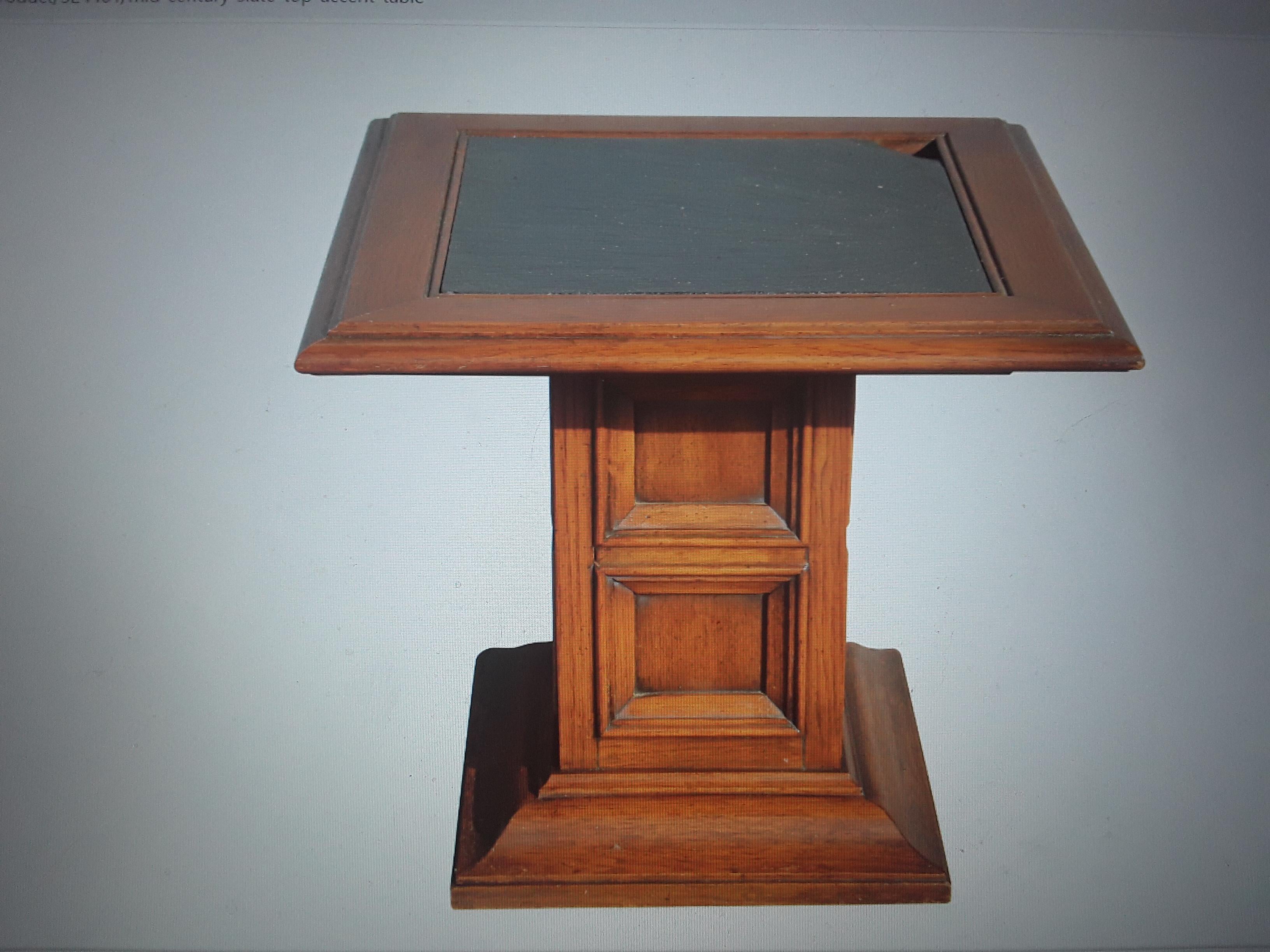 1940's Hollywood Regency Slate Stone Topped Accent/ Side Table For Sale 3