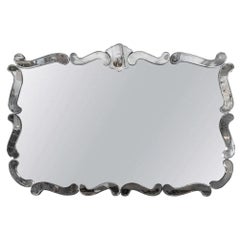1940's Hollywood Regency Smoke and Clear Mirror
