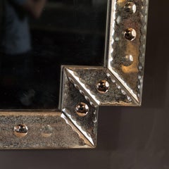 1940s Hollywood Style Venetian Mirror with Bevel and Chain Detailing