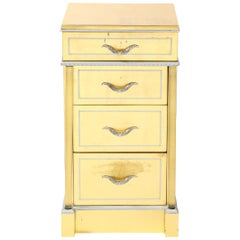 1940s Hollywood White/Yellow Gilt and Lucite Side/End Table by Grosfeld House