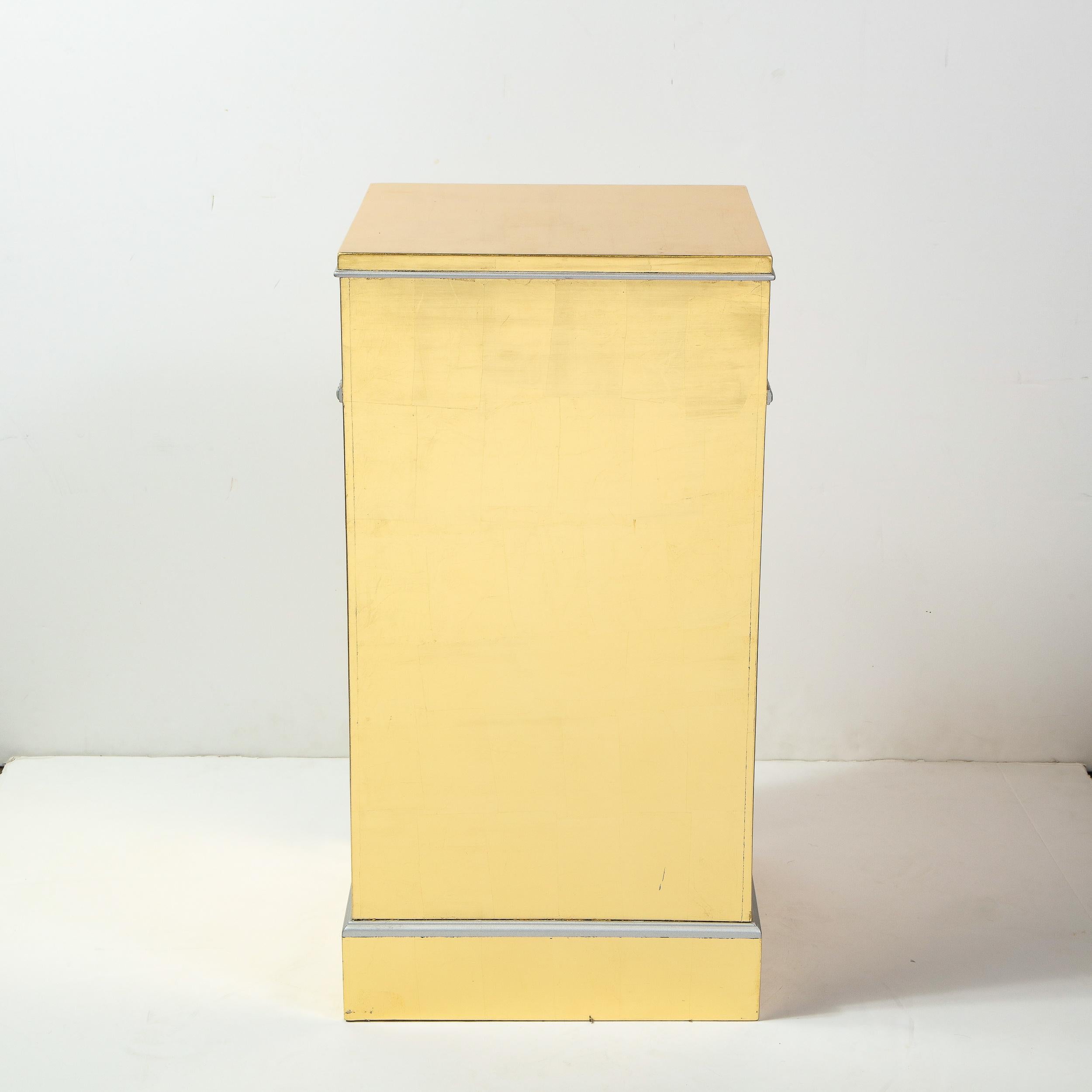 1940s Hollywood White/Yellow Gilt and Lucite Side/End Table by Grosfeld House For Sale 5