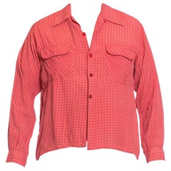 1940S Hot Pink Rayon Exceptionally Rare Mens Shirt