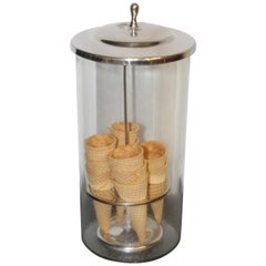 1940s Ice Cream Cone Glass Dispenser / Holder