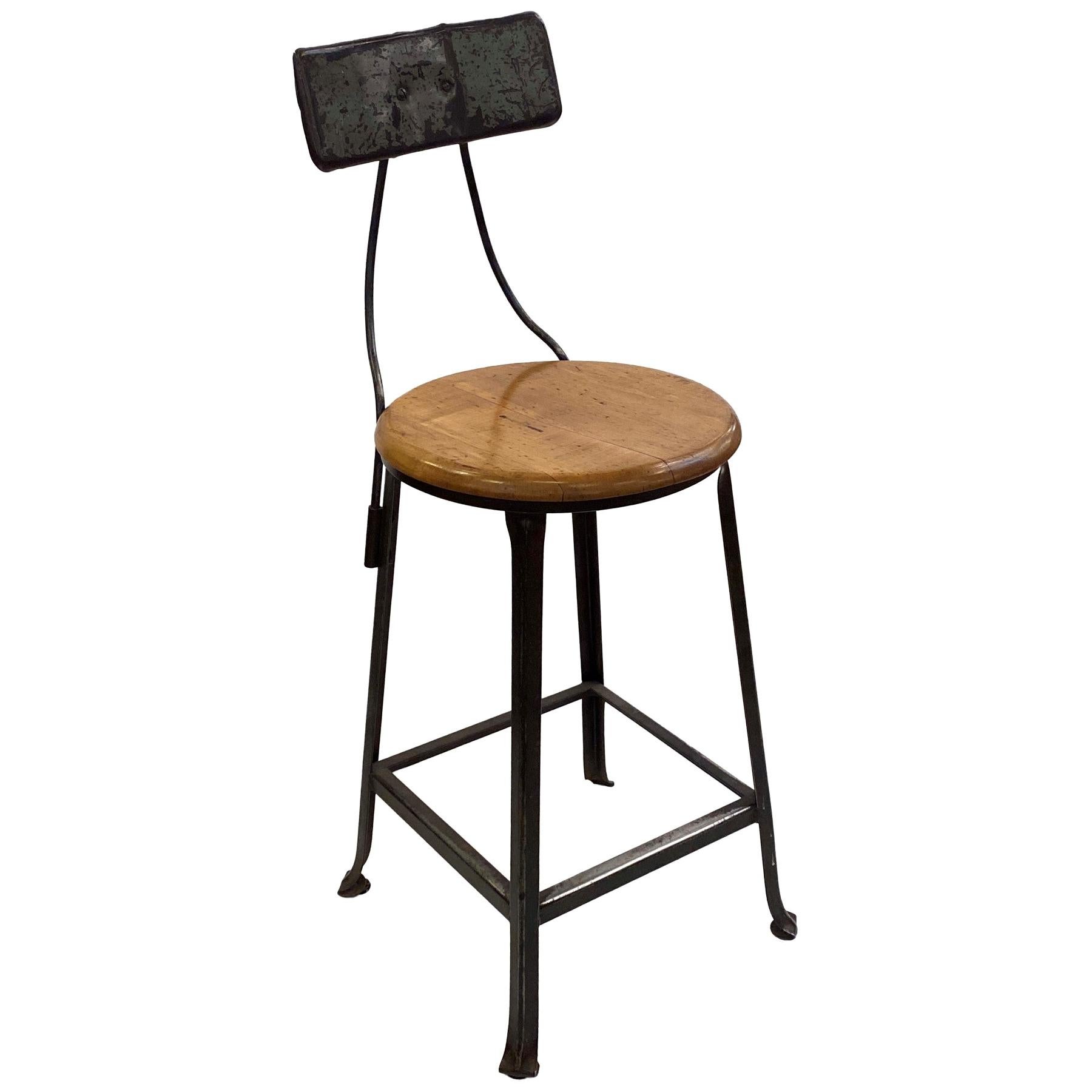 Four Industrial Bar Stools. at 1stDibs