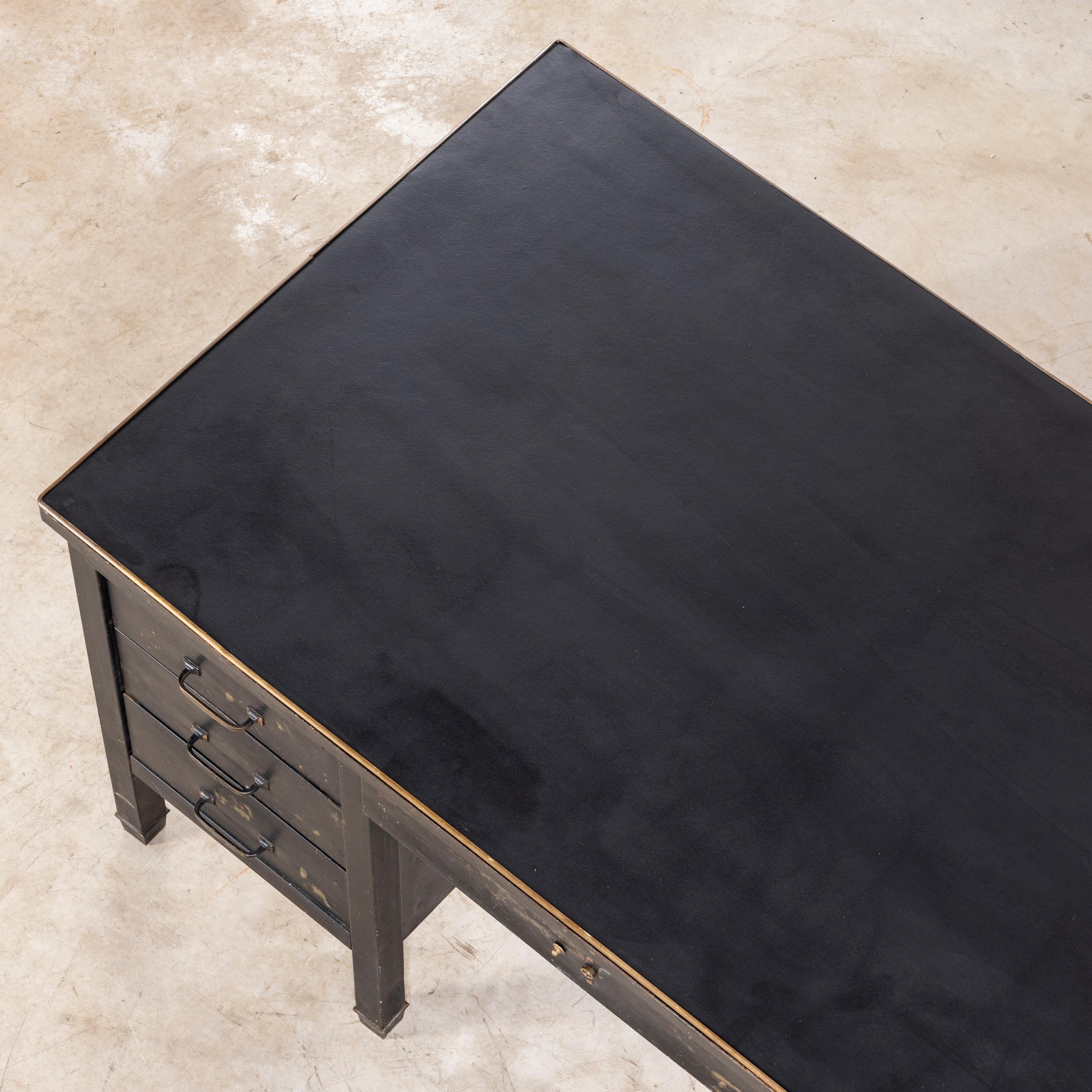 1940's Industrial Metal Desk - Linoleum To 6