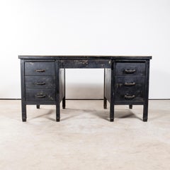 1940's Industrial Metal Desk - Linoleum To