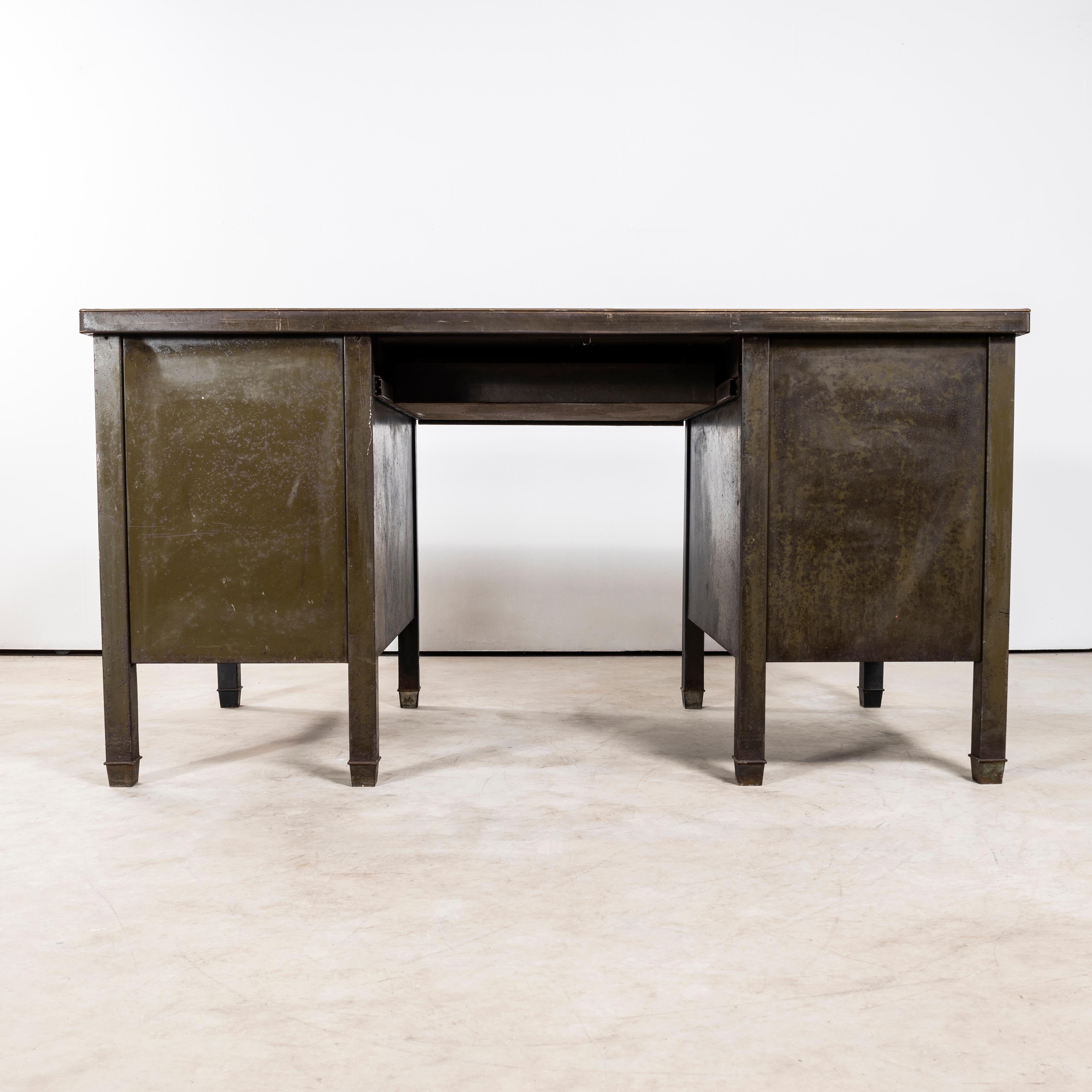 1940's Industrial Metal Desk - Linoleum To 2
