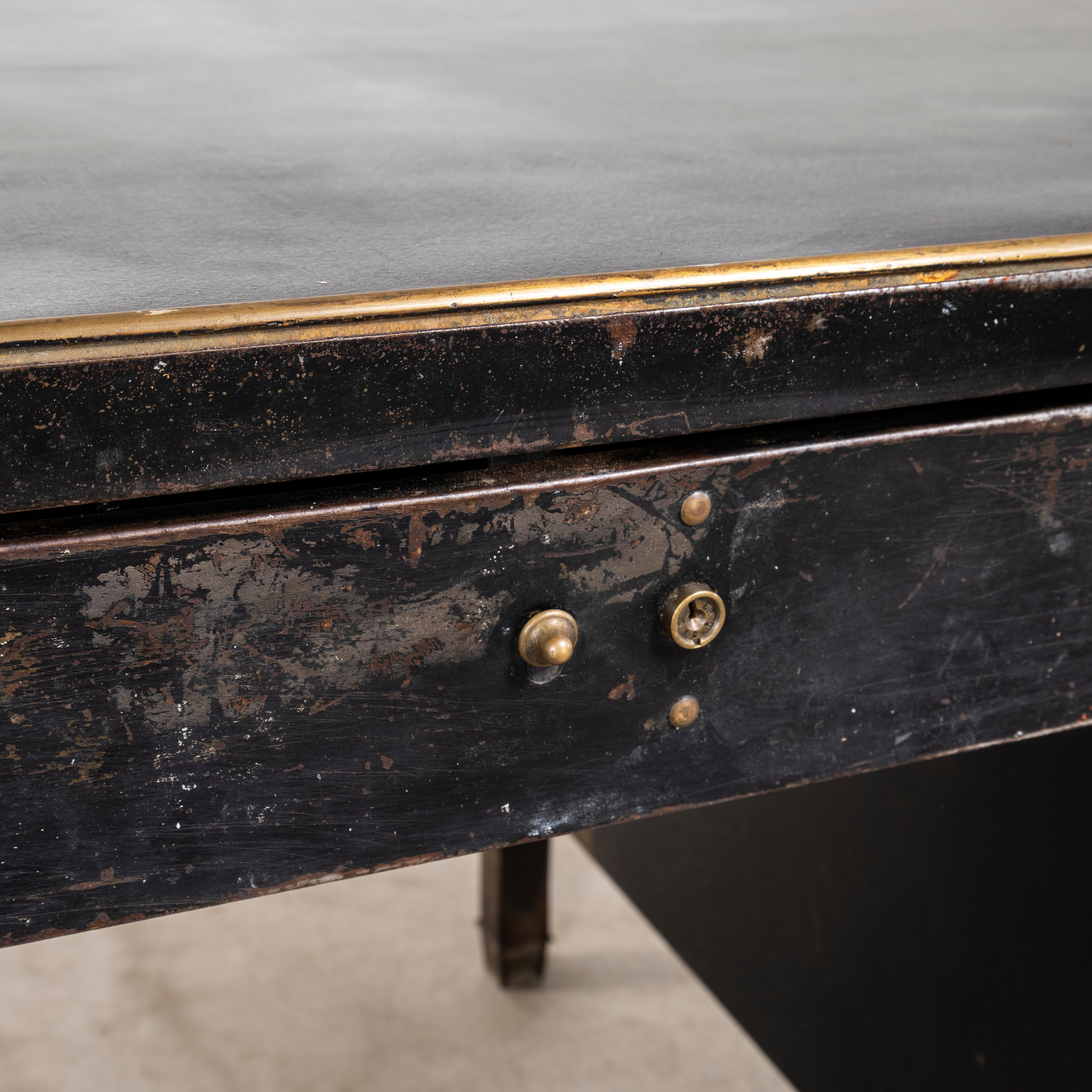 1940's Industrial Metal Desk - Linoleum To 3