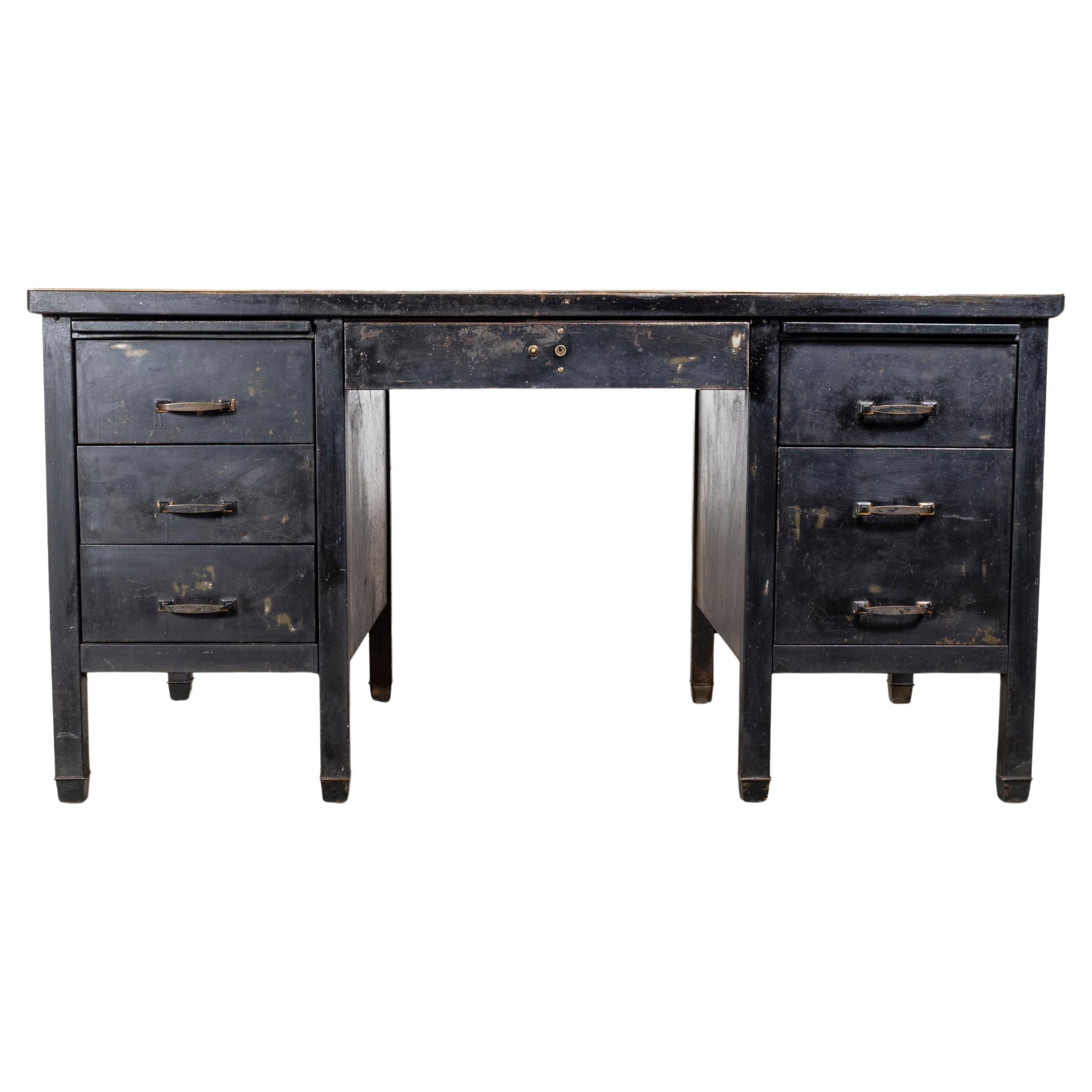 1940's Industrial Metal Desk - Linoleum To