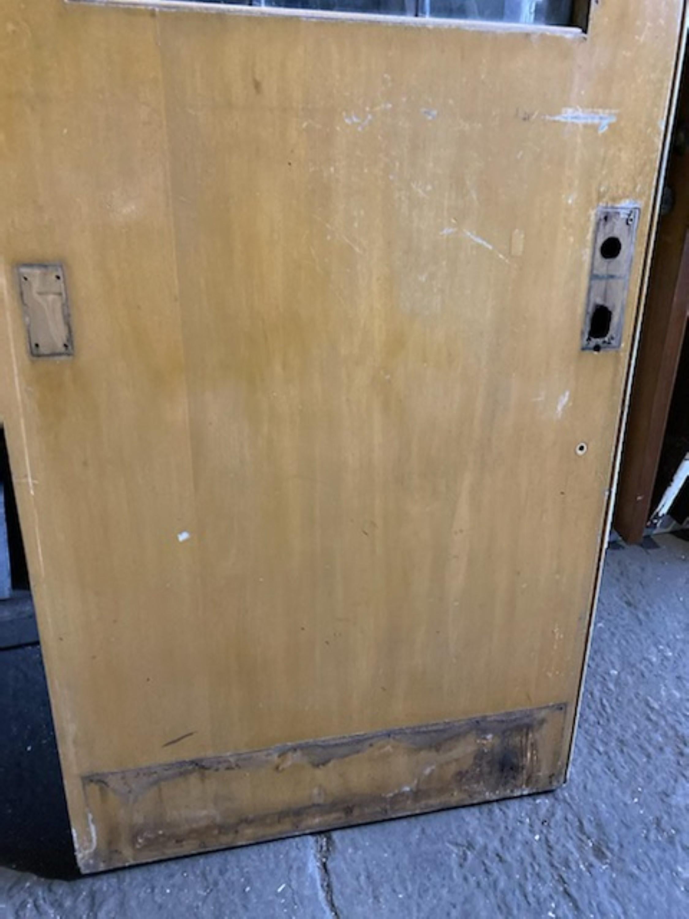 Glass 1940s Industrial Pair of Commercial Wood Double Doors with 9 Lites Ea.