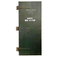 1940s Industrial Transformer Vault Green Steel Door