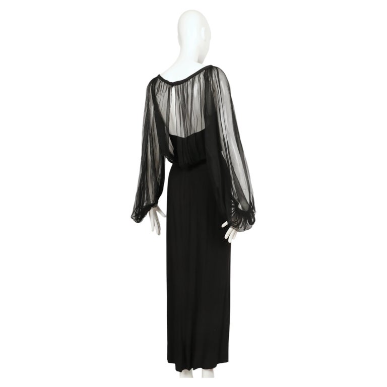 black chiffon overlay dress 1940's IRENE LENTZ with blouson silk For Sale at 1stDibs it features a bodycon Size:Available Size 8 no train Drape midi dress Scabal Miss Circle Eleanor Black