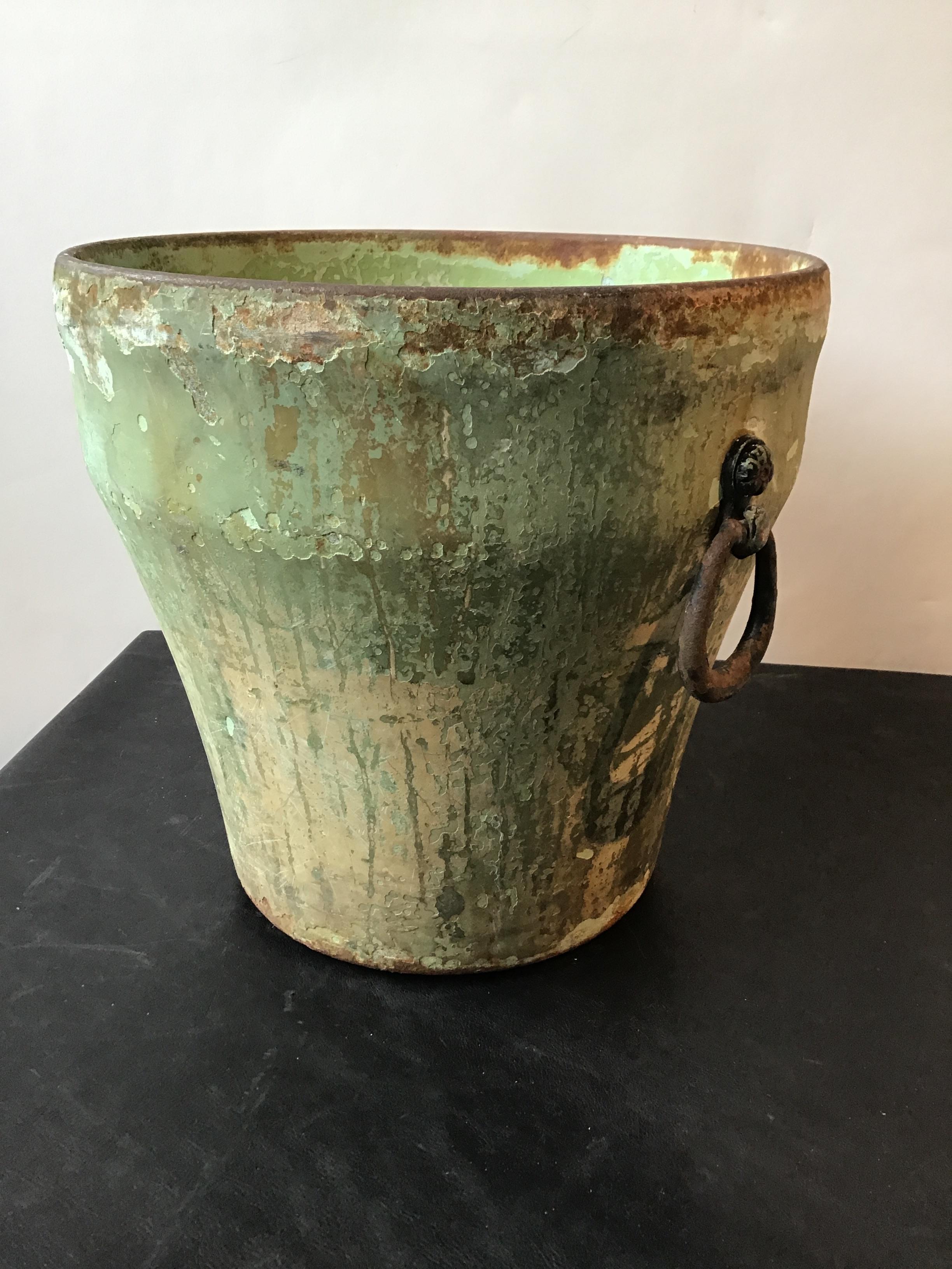 1940s Iron Flower Pot In Good Condition In Tarrytown, NY