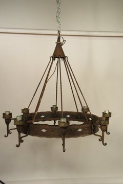 1940s Iron Gothic Chandelier