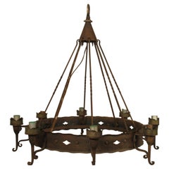 1940s Iron Gothic Chandelier