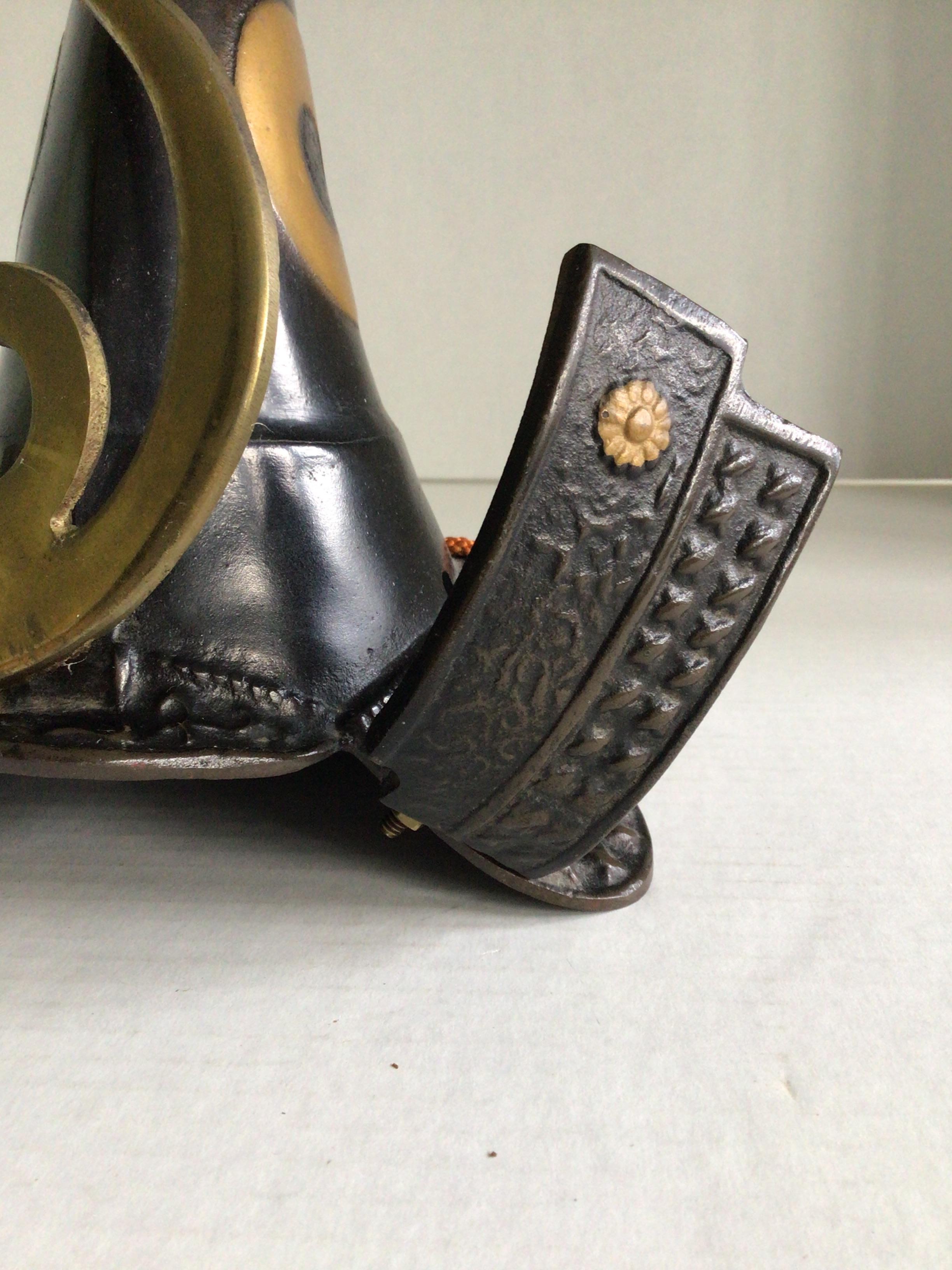 1940s Iron Japanese Samurai Helmet Sculpture 1