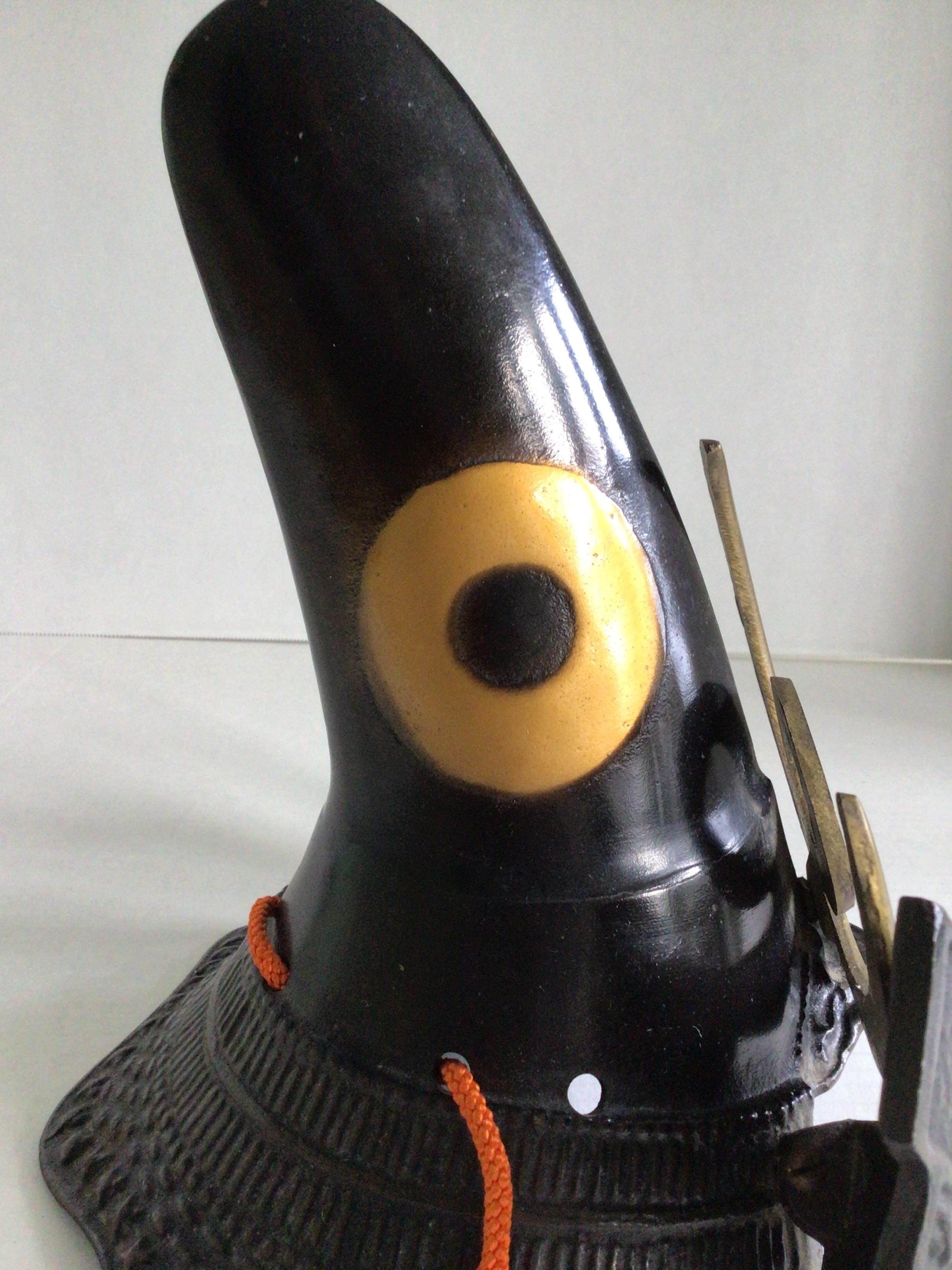 1940s Iron Japanese Samurai Helmet Sculpture 2