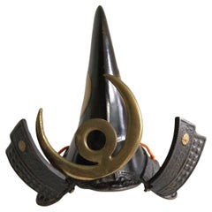 1940s Iron Japanese Samurai Helmet Sculpture