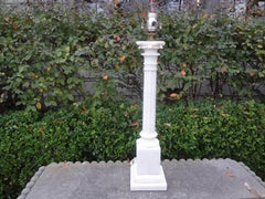 1940s Italian Alabaster Corinthian Column Lamp