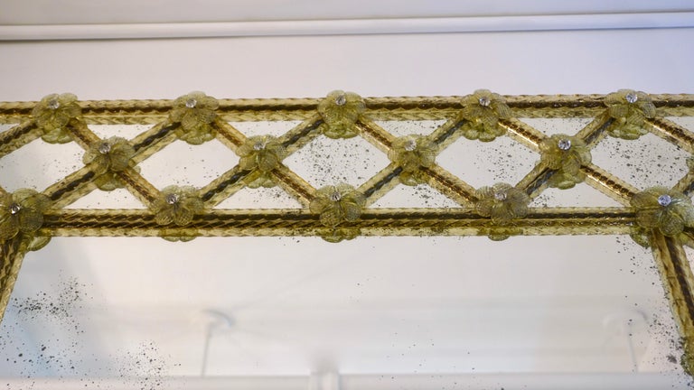 1940s Italian Antique Venetian Geometric Amber Gold Murano Glass Mirror –  Cosulich Interiors & Antiques
