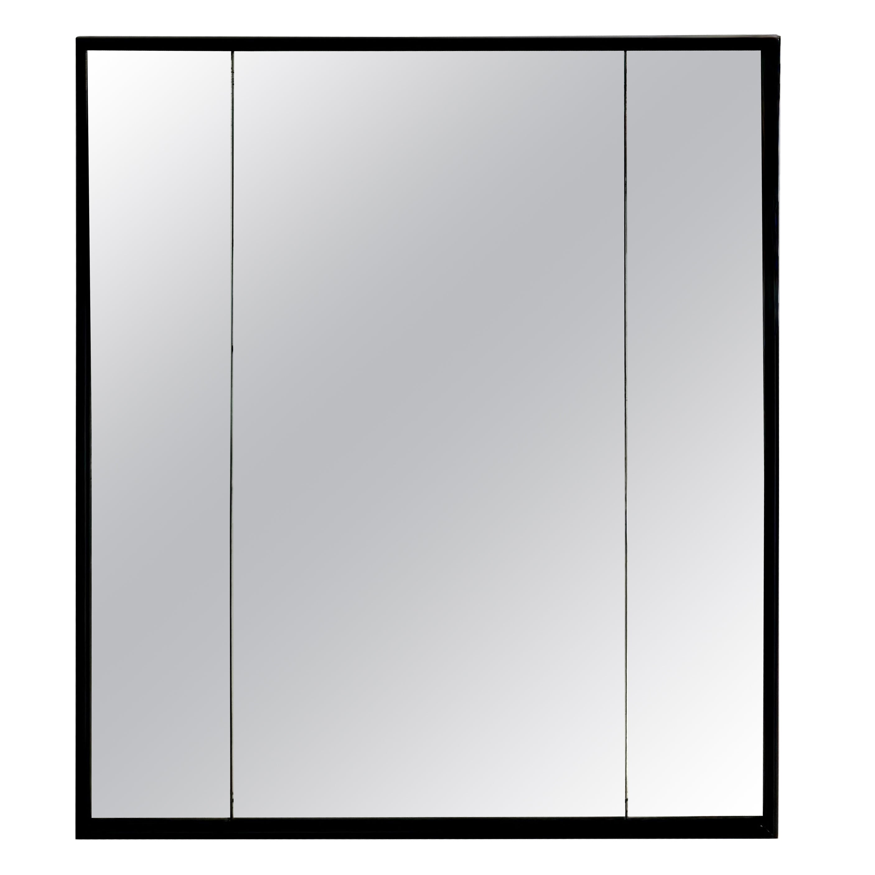 1940s Italian Art Deco Mirror Attributed to Osvaldo Borsani in Black Lacquer