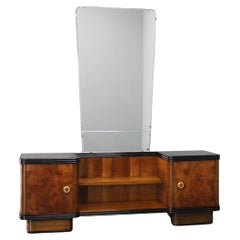 1940s Italian Art Deco Mirror Cabinet in Walnut Finish