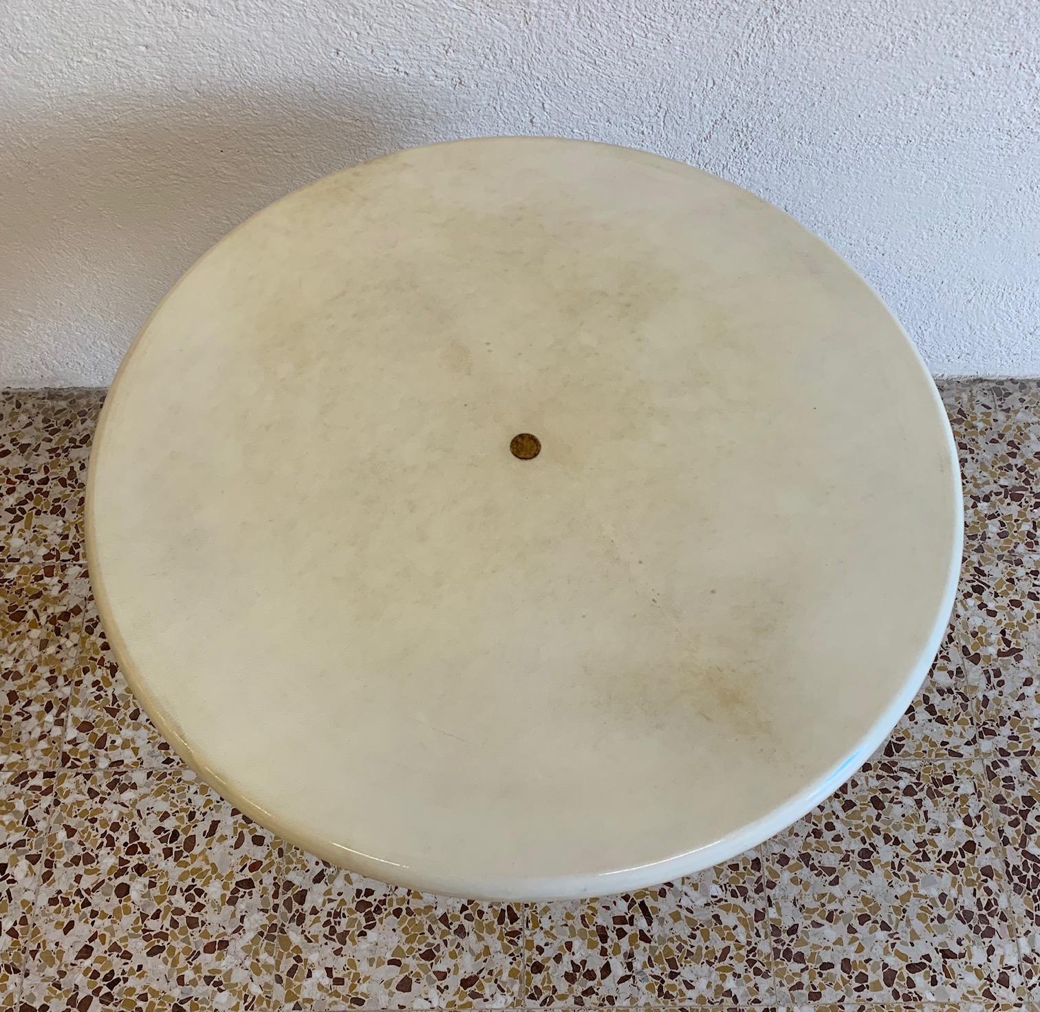 Mid-20th Century 1940s Italian Art Deco Parchment and Walnut Side Table