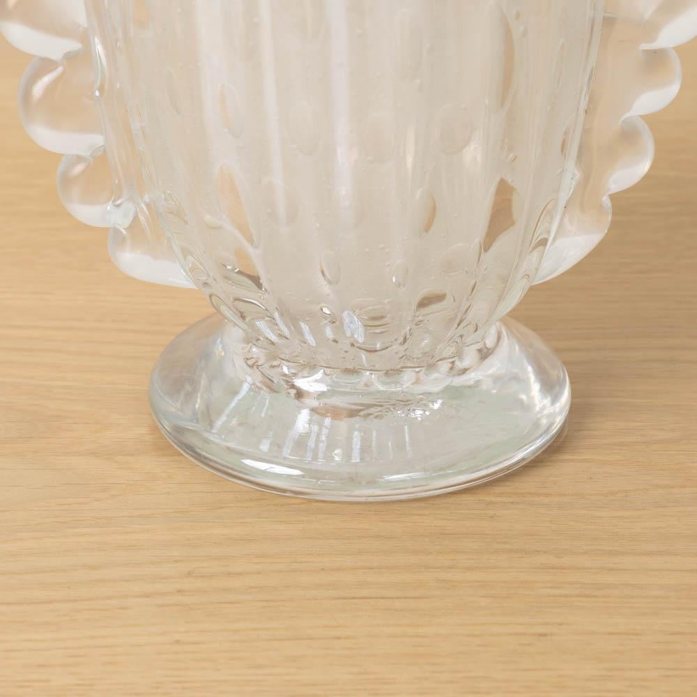 1940s Italian Barovier Scalloped Glass Vase For Sale 7