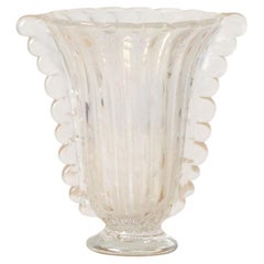 1940s Italian Barovier Scalloped Glass Vase